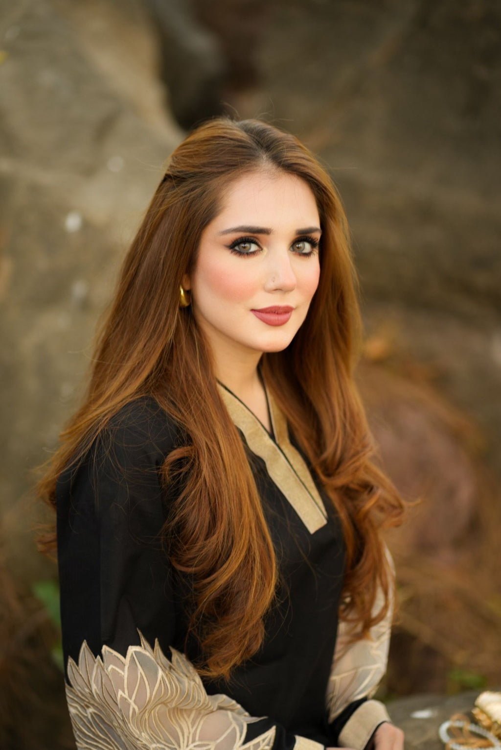 Denali - Black Premium Fabric Pakistani Winter Dresses - Sahiba-clothing - 8