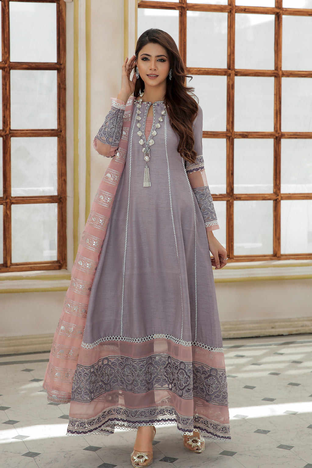 NORAH Korean Raw Silk Pakistani Casuals Dresses