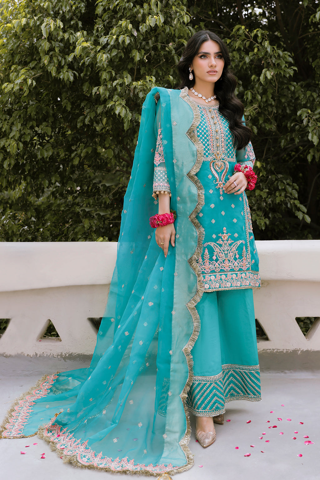 BRUNNERA Raw Silk Pakistani Formal Dresses