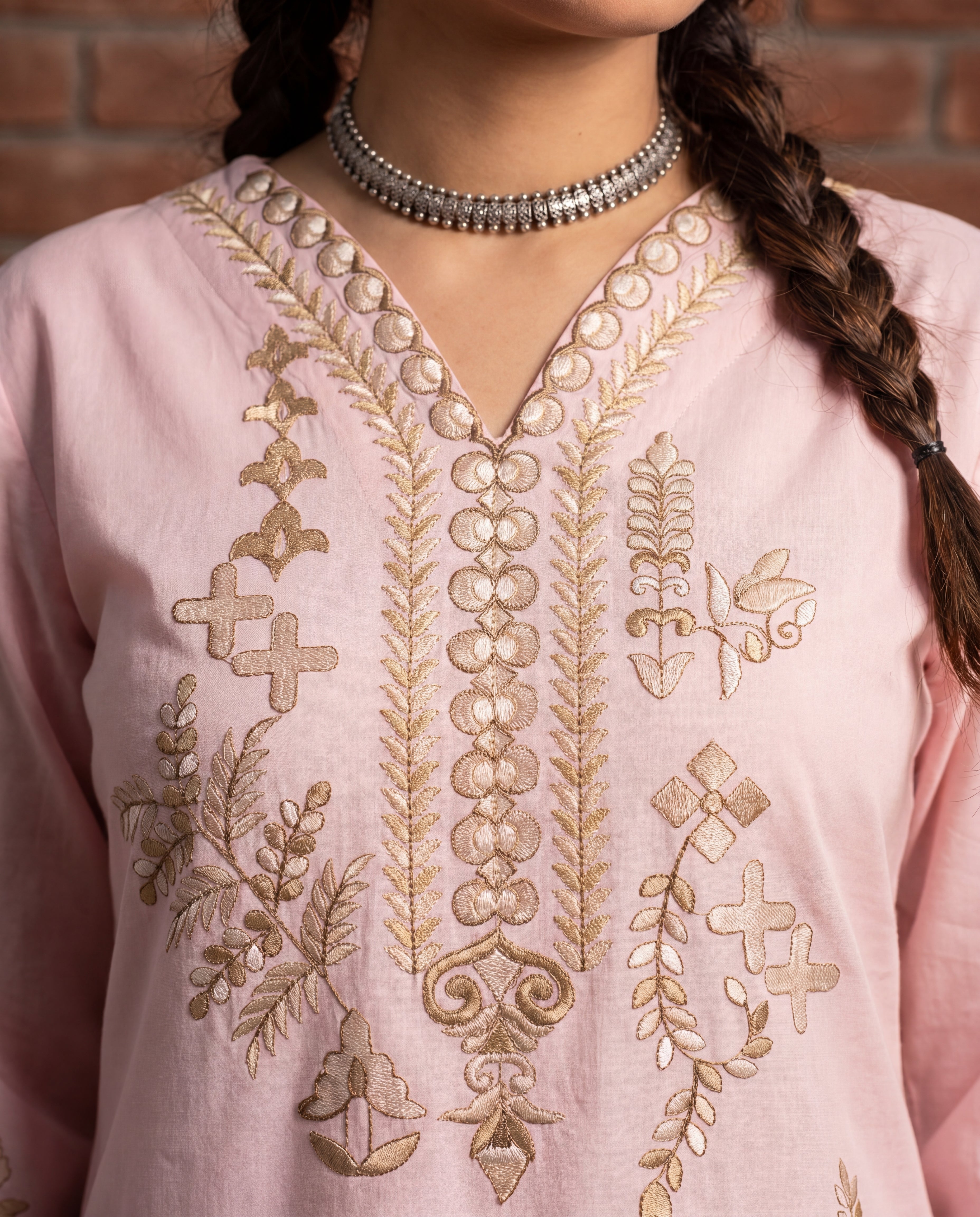 Ishwa Pink Premium Fabric Pakistani Summer Dresses - Sahiba-clothing - 8