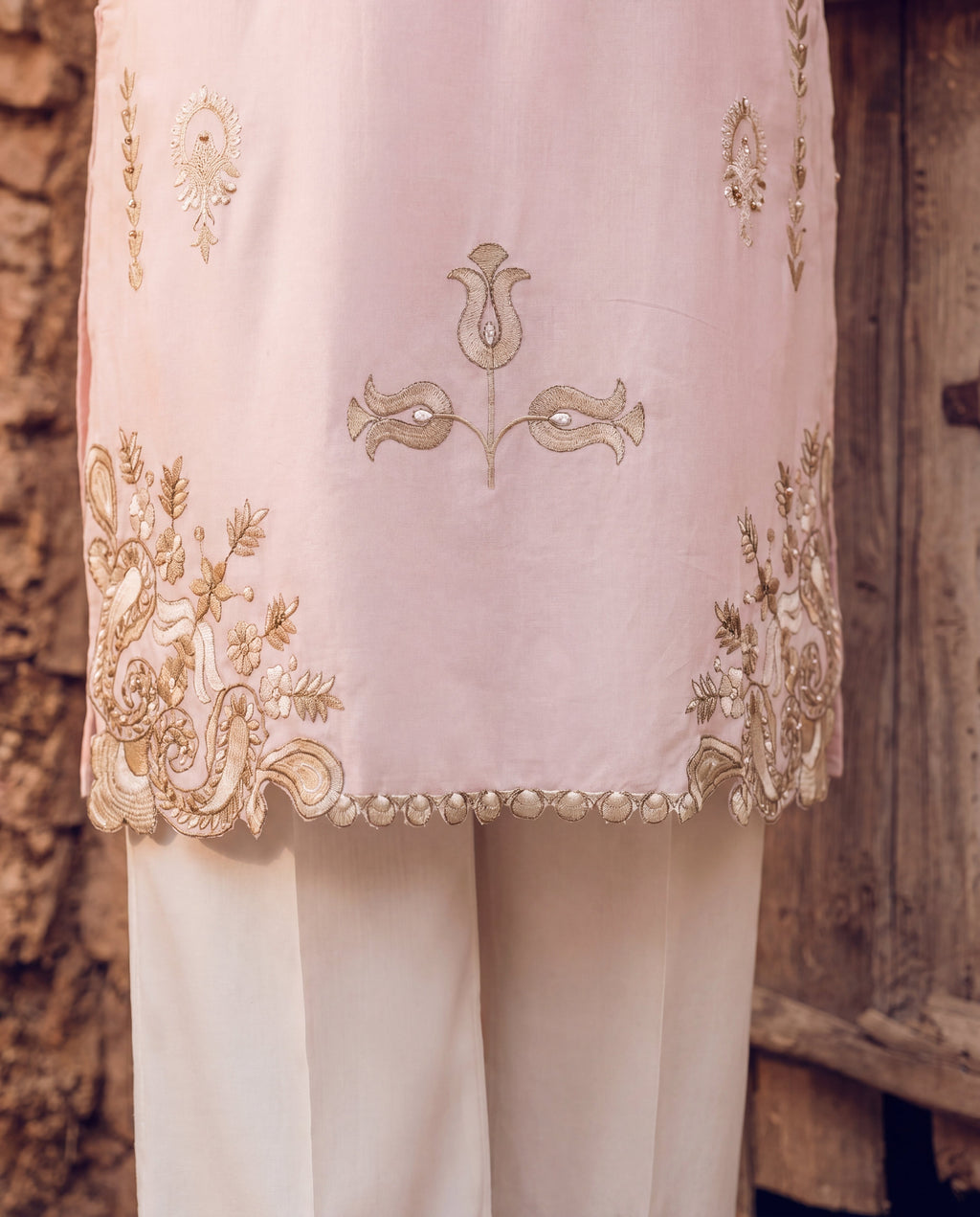 Ishwa Pink Premium Fabric Pakistani Summer Dresses - Sahiba-clothing - 3