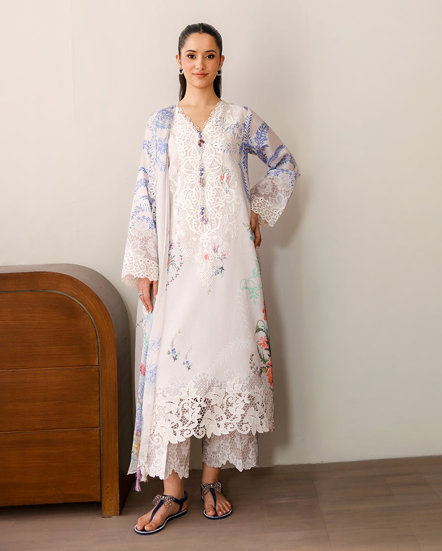 Ivory Gleam Organza Women Clothing - Roheenaz - 1