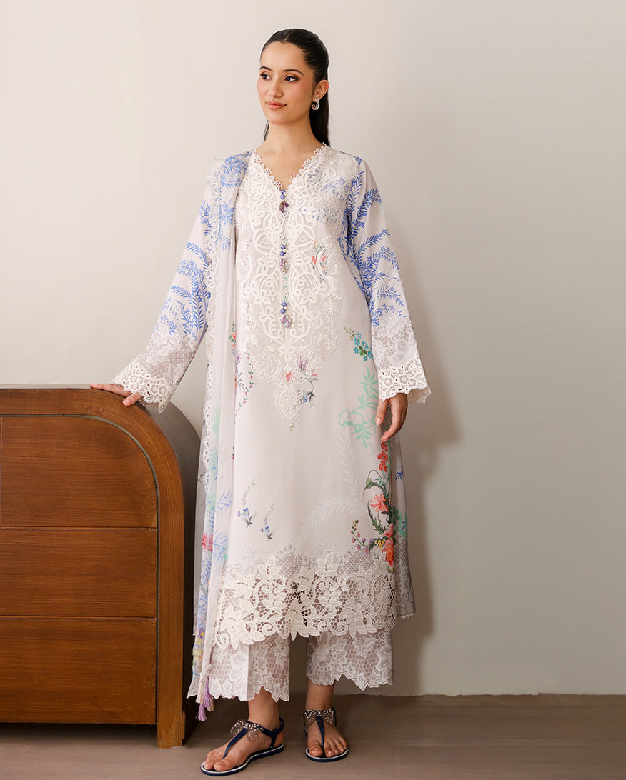 Ivory Gleam Organza Women Clothing - Roheenaz - 4