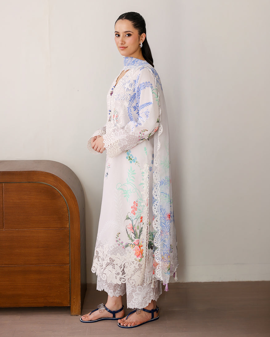 Ivory Gleam Organza Women Clothing - Roheenaz - 2