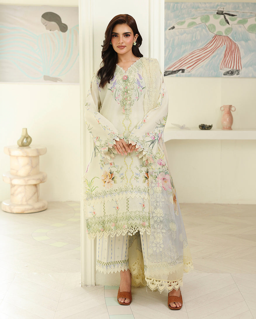 Ivory Sonata Organza Women Clothing - Roheenaz - 6