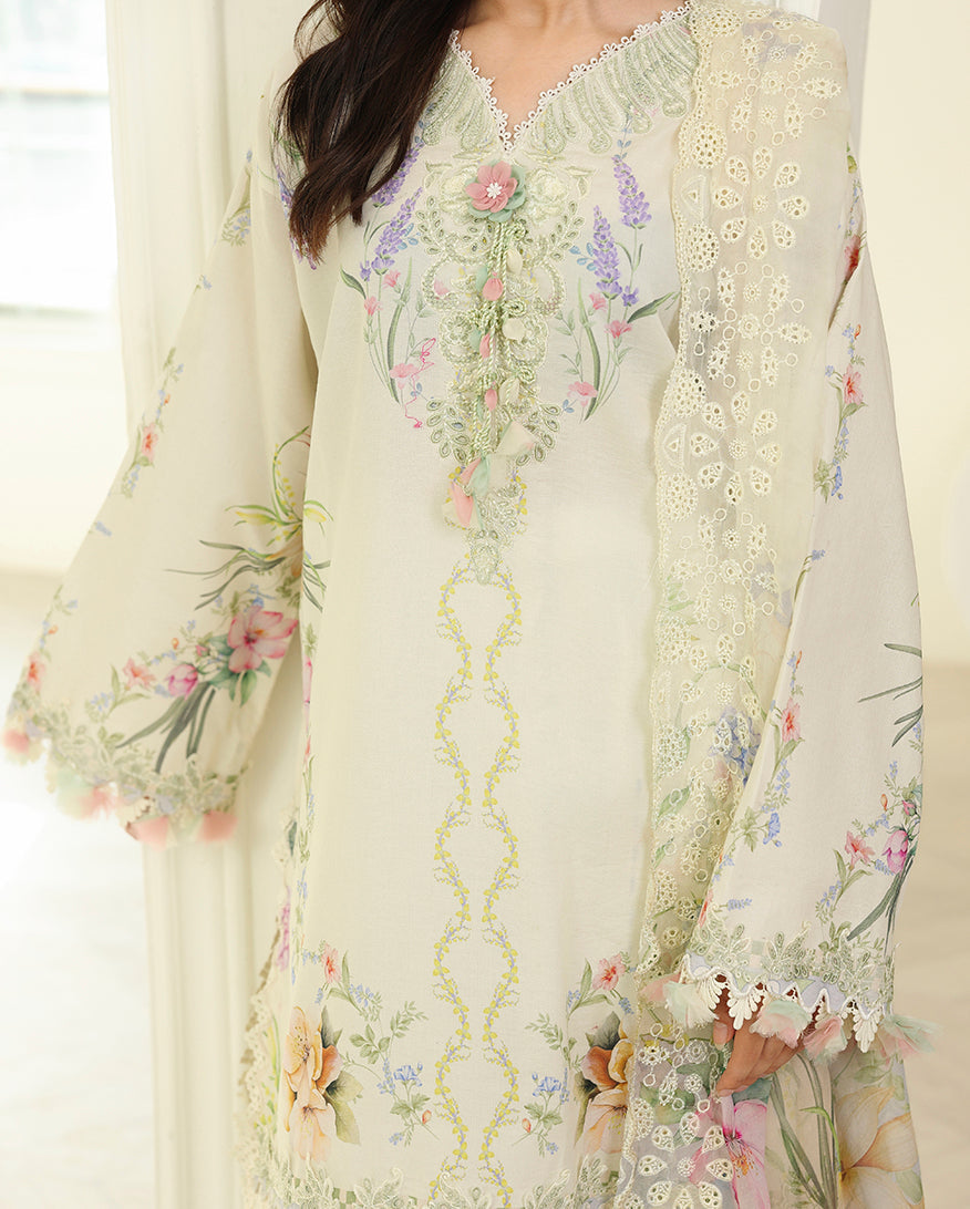 Ivory Sonata Organza Women Clothing - Roheenaz - 4