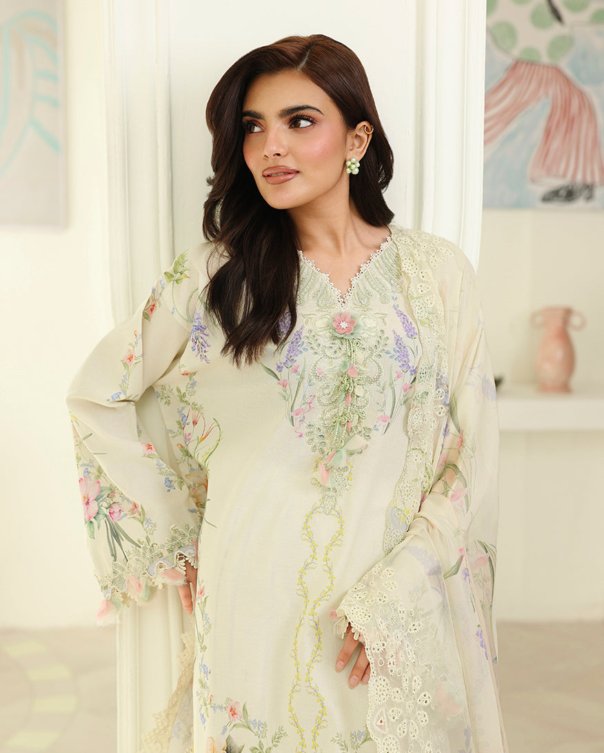 Ivory Sonata Organza Women Clothing - Roheenaz - 3