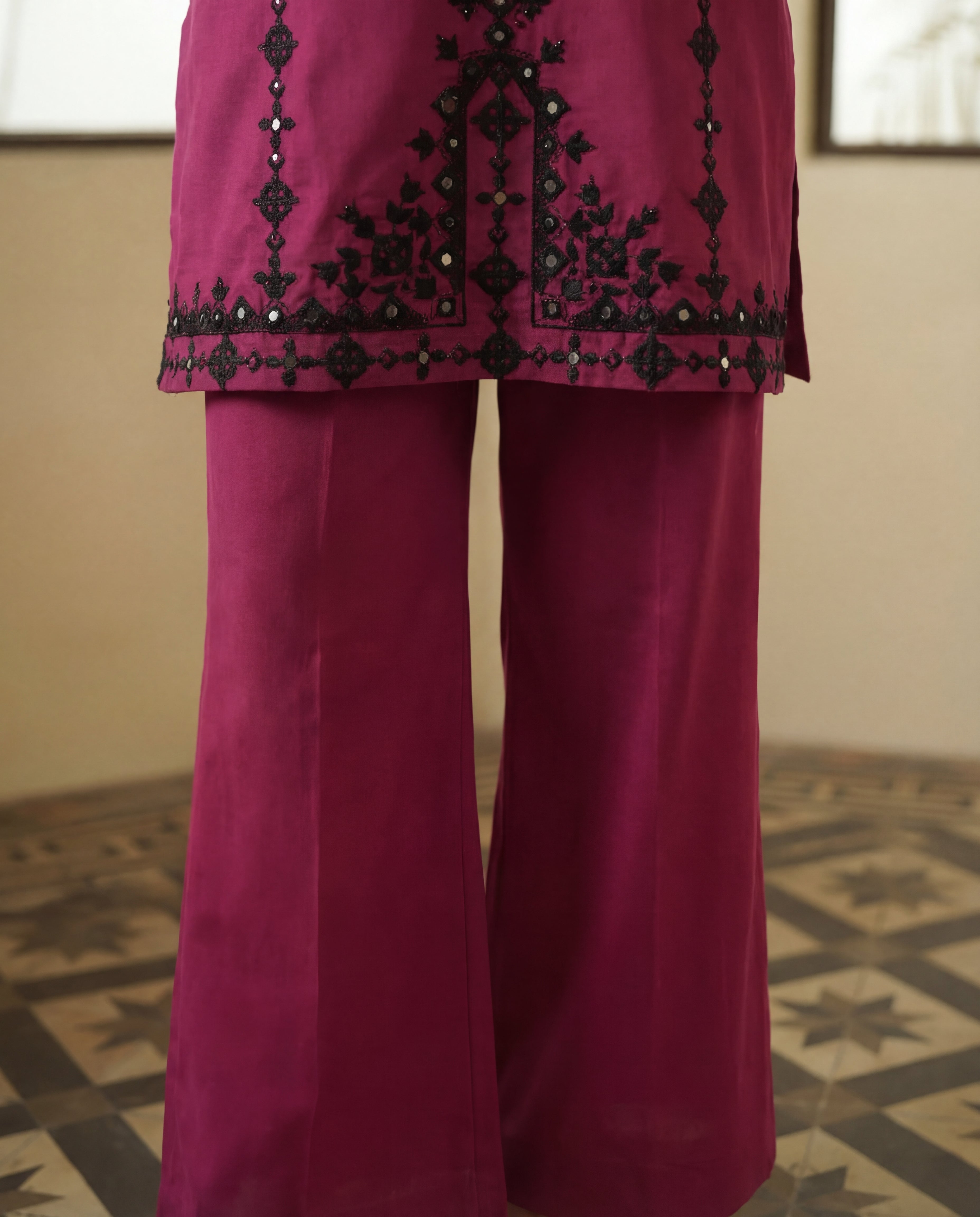 Jemina Maroon Premium Fabric Pakistani Summer Dresses - Sahiba-clothing - 8