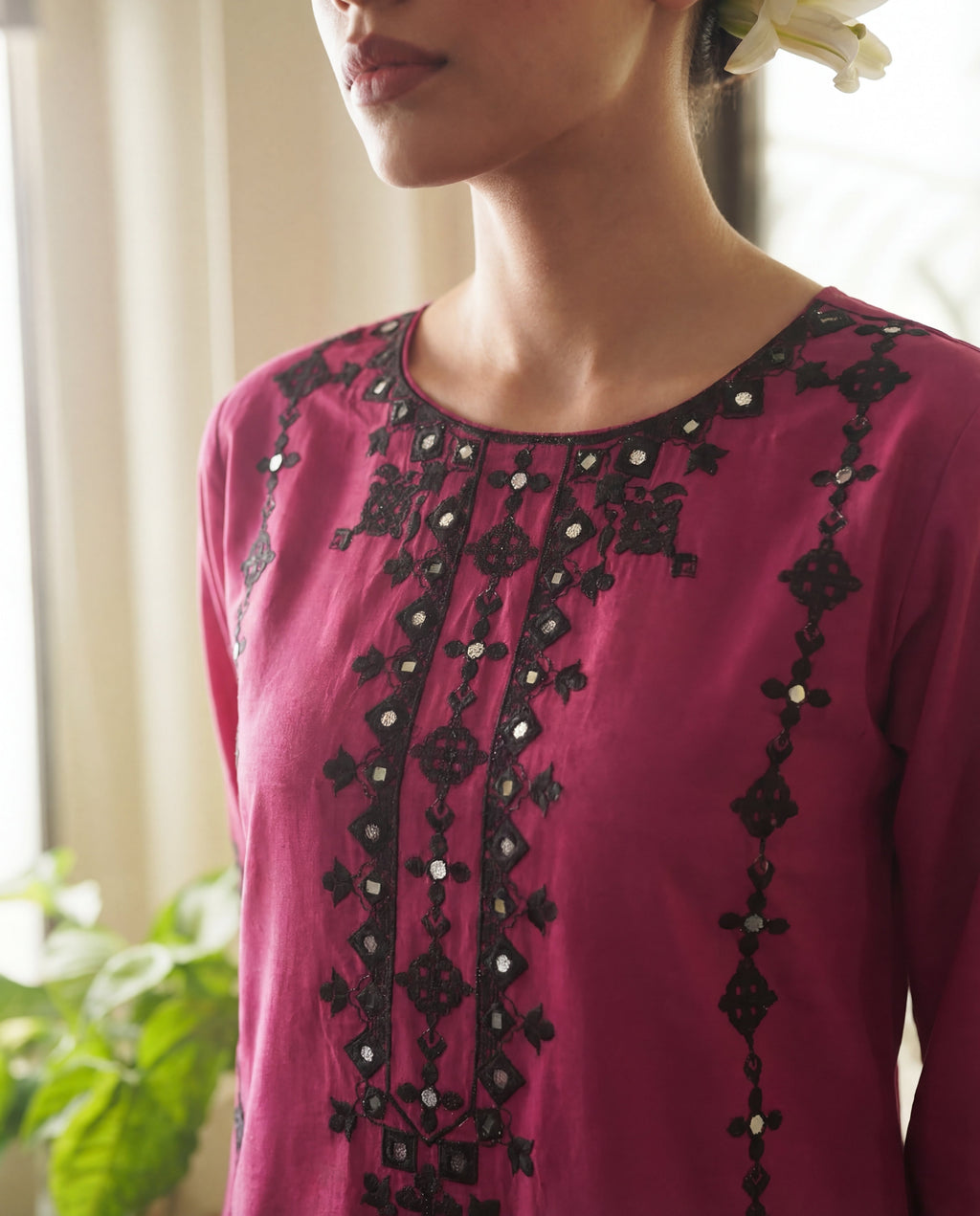 Jemina Maroon Premium Fabric Pakistani Summer Dresses - Sahiba-clothing - 5