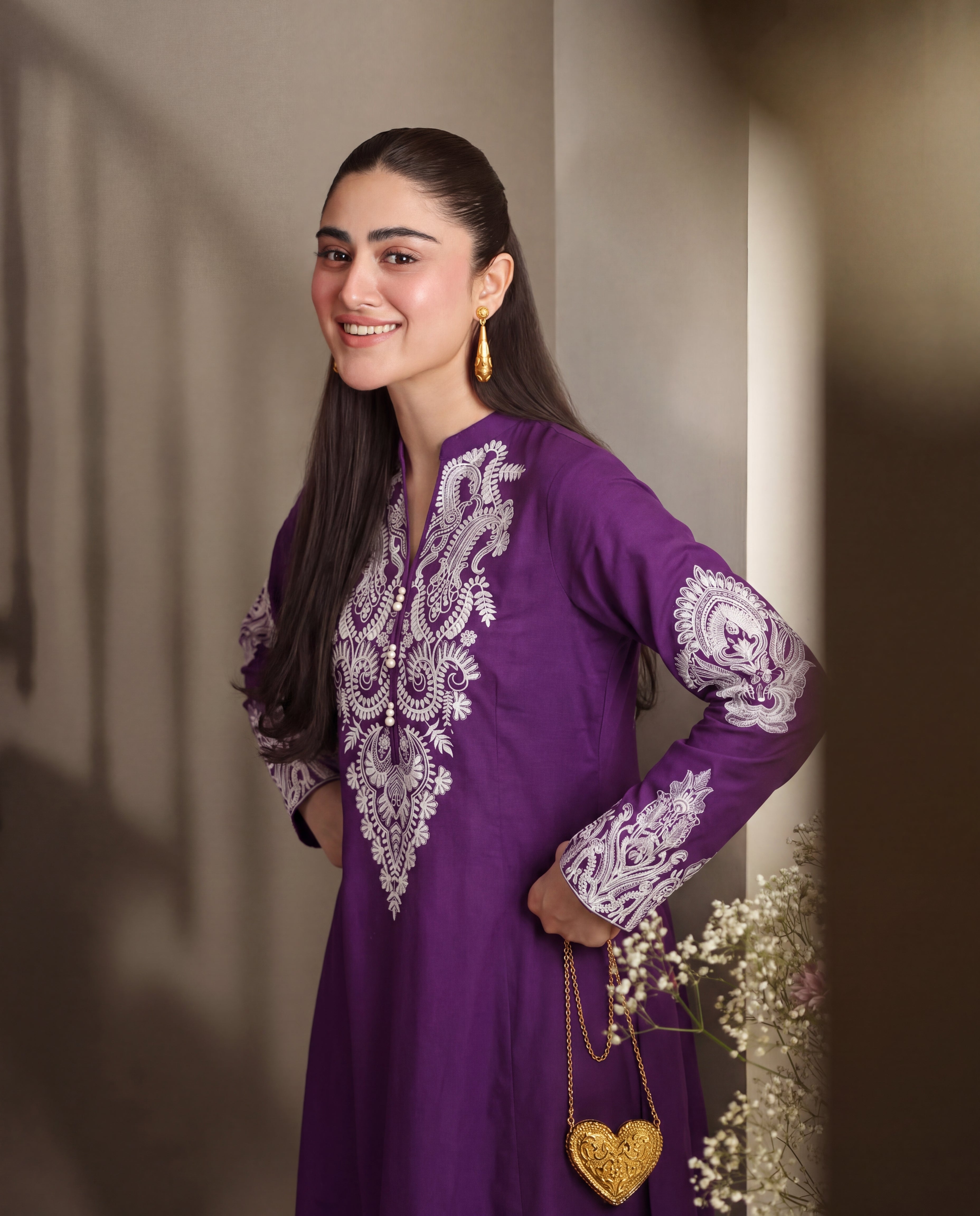 Lavender Premium Fabric Pakistani Summer Dresses - Sahiba-clothing - 5