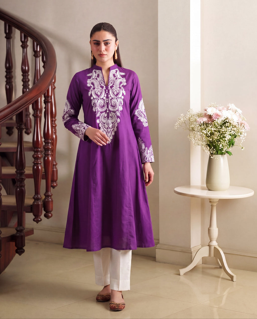 Lavender Premium Fabric Pakistani Summer Dresses - Sahiba-clothing - 1