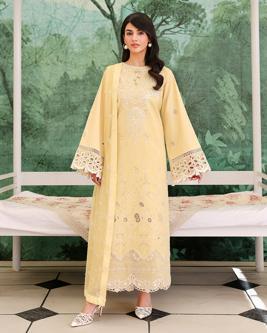 Lumiere Yellow Organza Women Clothing - Roheenaz - 1