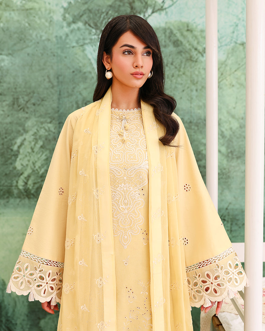 Lumiere Yellow Organza Women Clothing - Roheenaz - 3