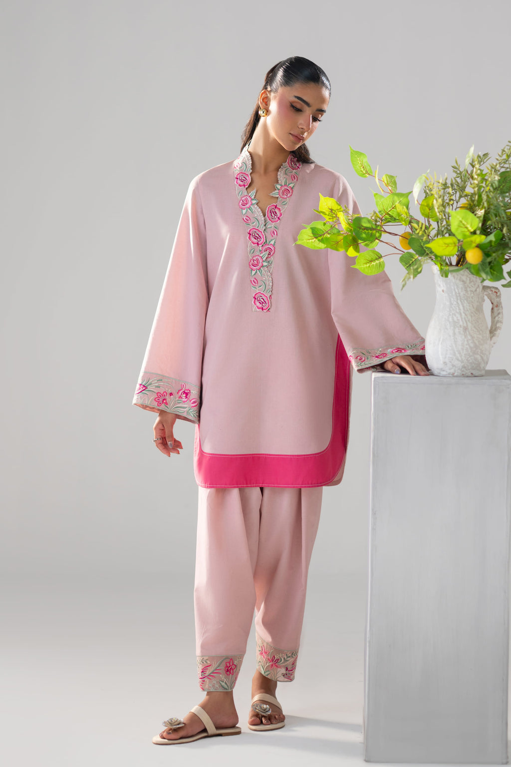 Canary Cotton Pakistani Summer Dresses - Akbar Aslam - 6