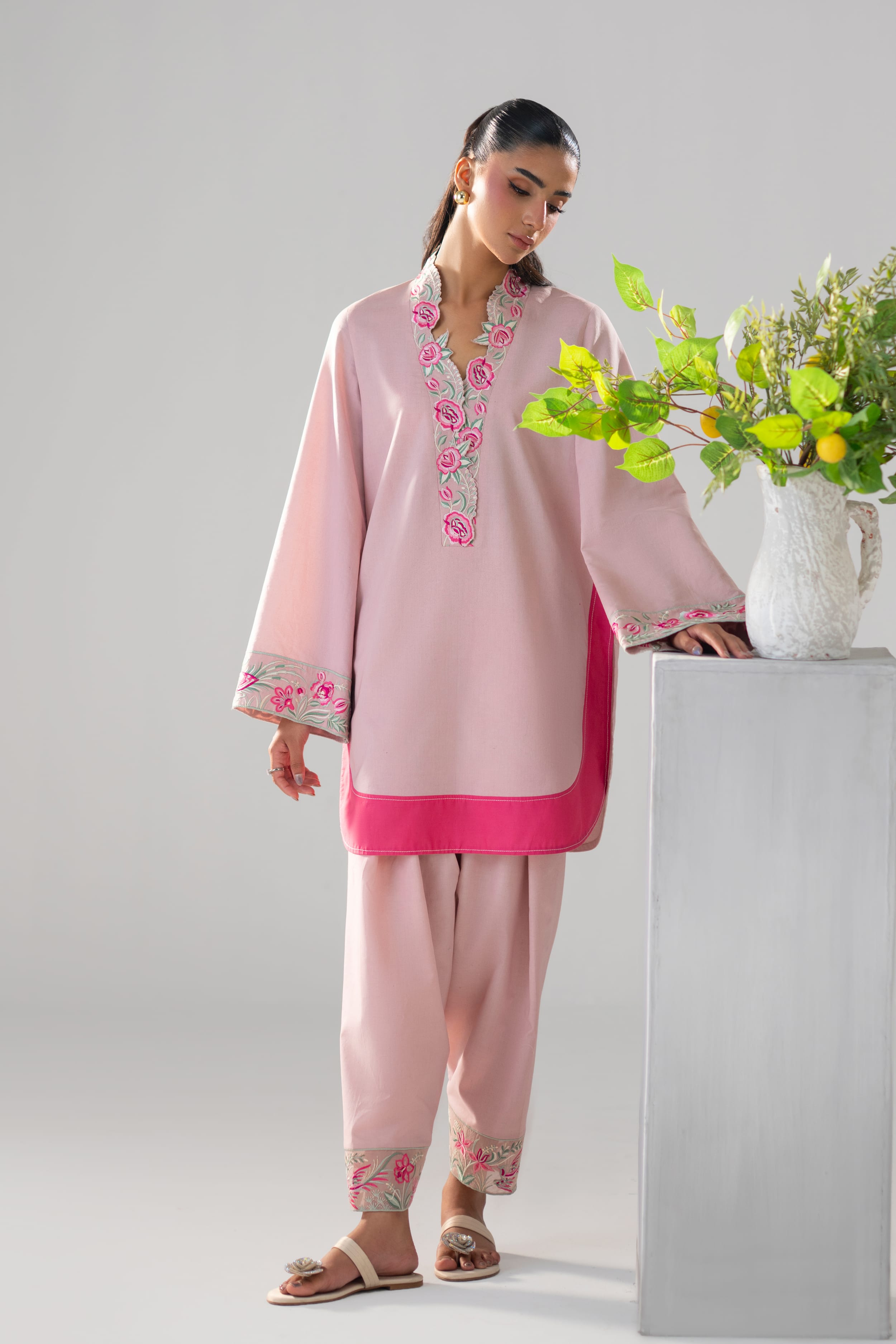 Canary Cotton Pakistani Summer Dresses - Akbar Aslam - 6