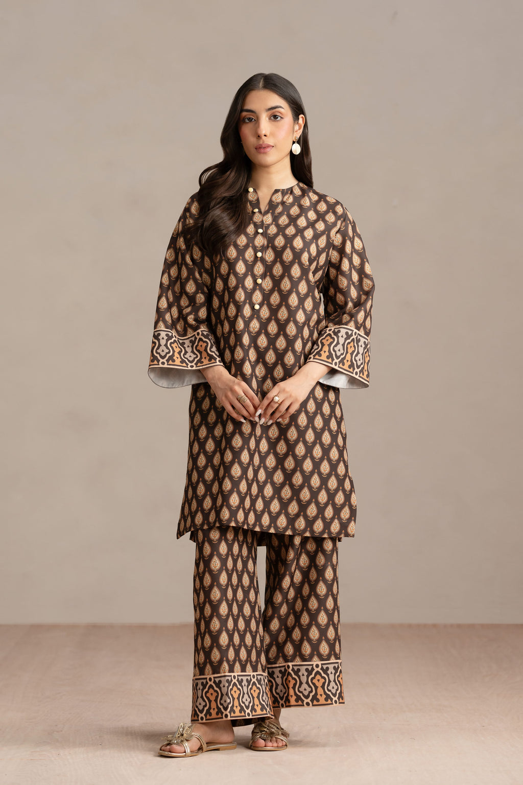 Mocha Pakistani Casuals Dresses Collection