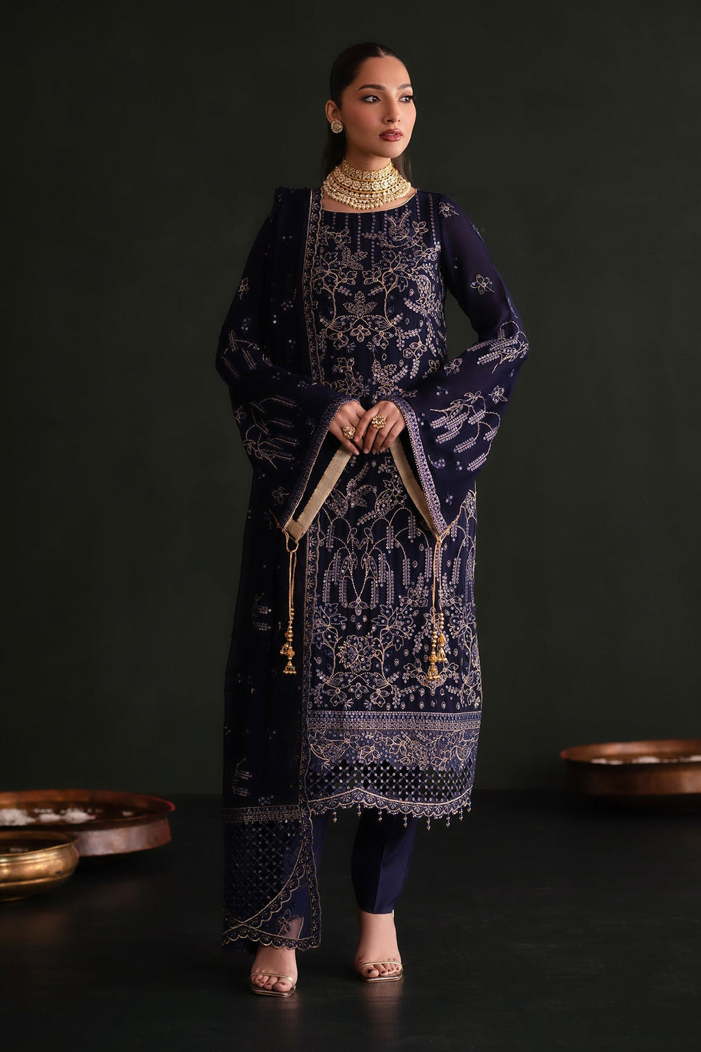 Zarifa Raw Silk Pakistani Formal Dresses