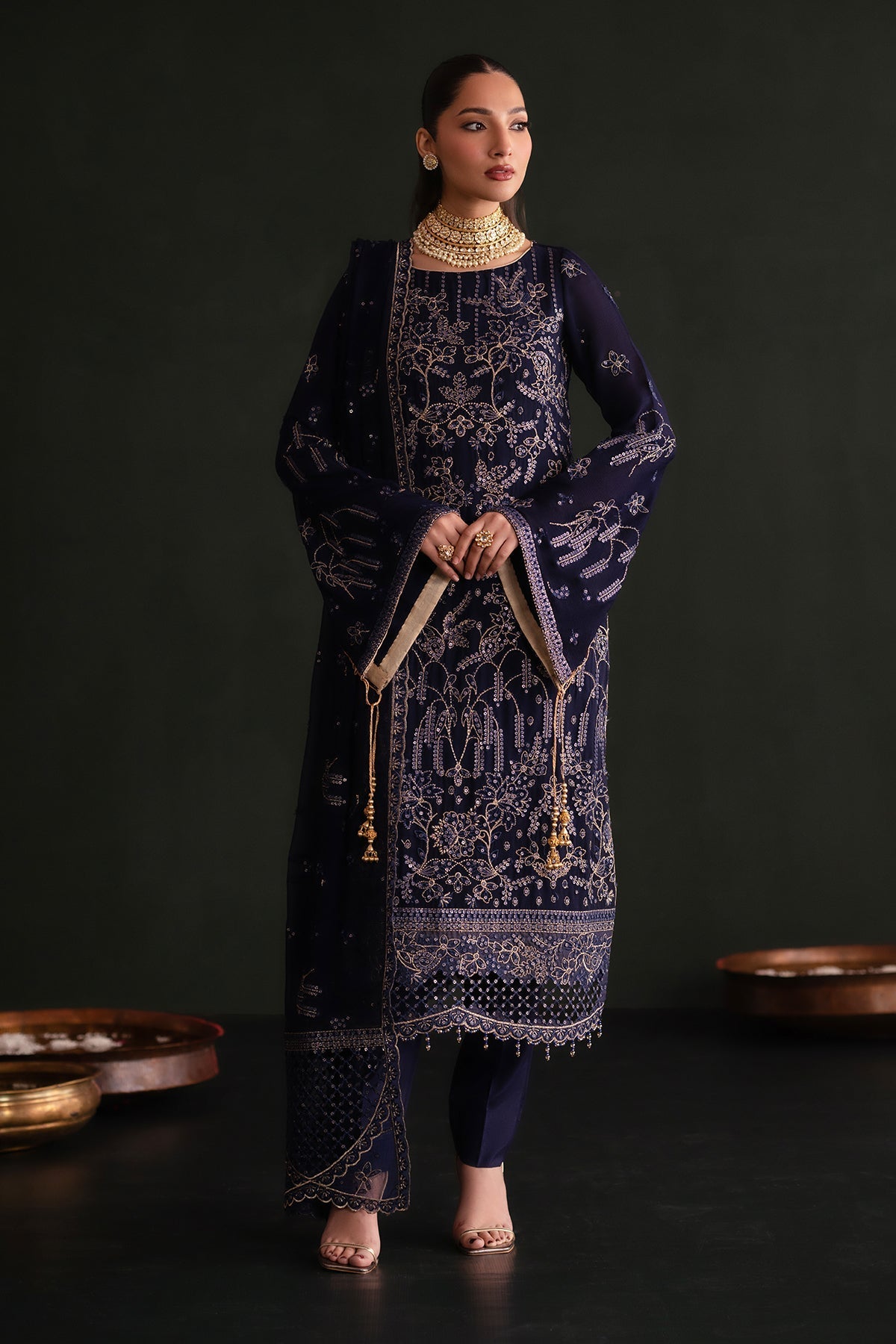 Zarifa Raw Silk Pakistani Formal Dresses