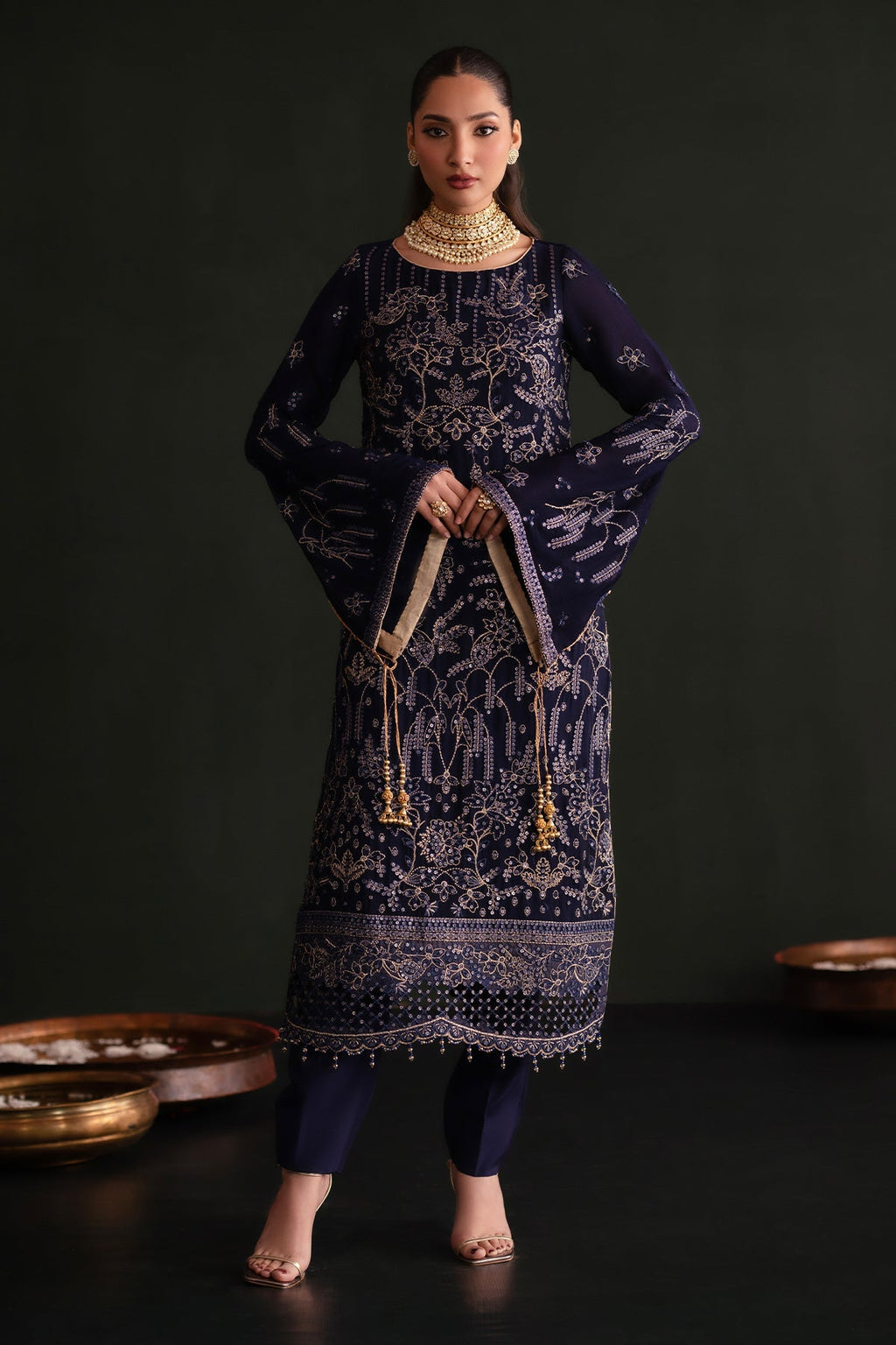 Zarifa Raw Silk Pakistani Formal Dresses