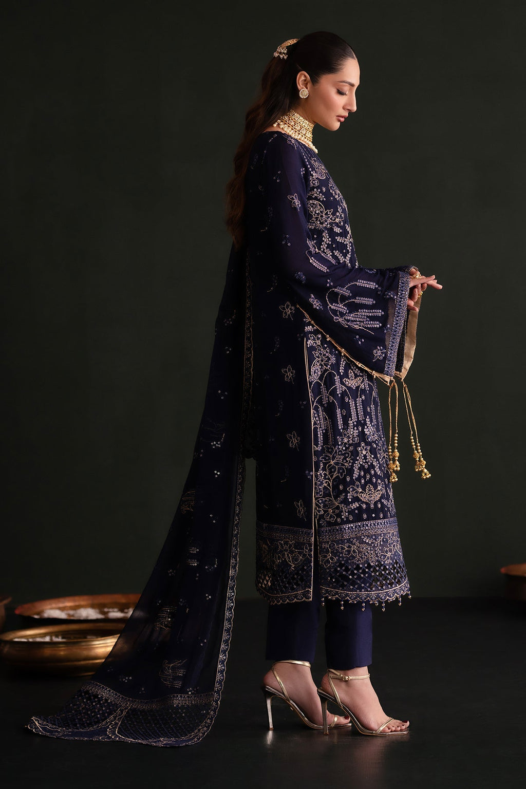 Zarifa Raw Silk Pakistani Formal Dresses