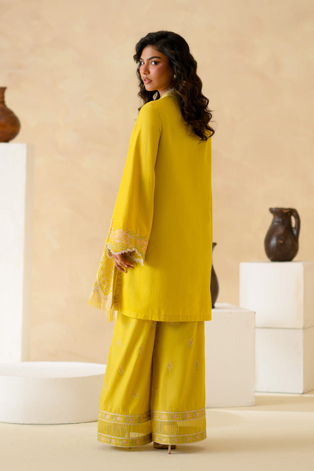 Marigold Cotton Pakistani Summer Dresses - Akbar Aslam - 3
