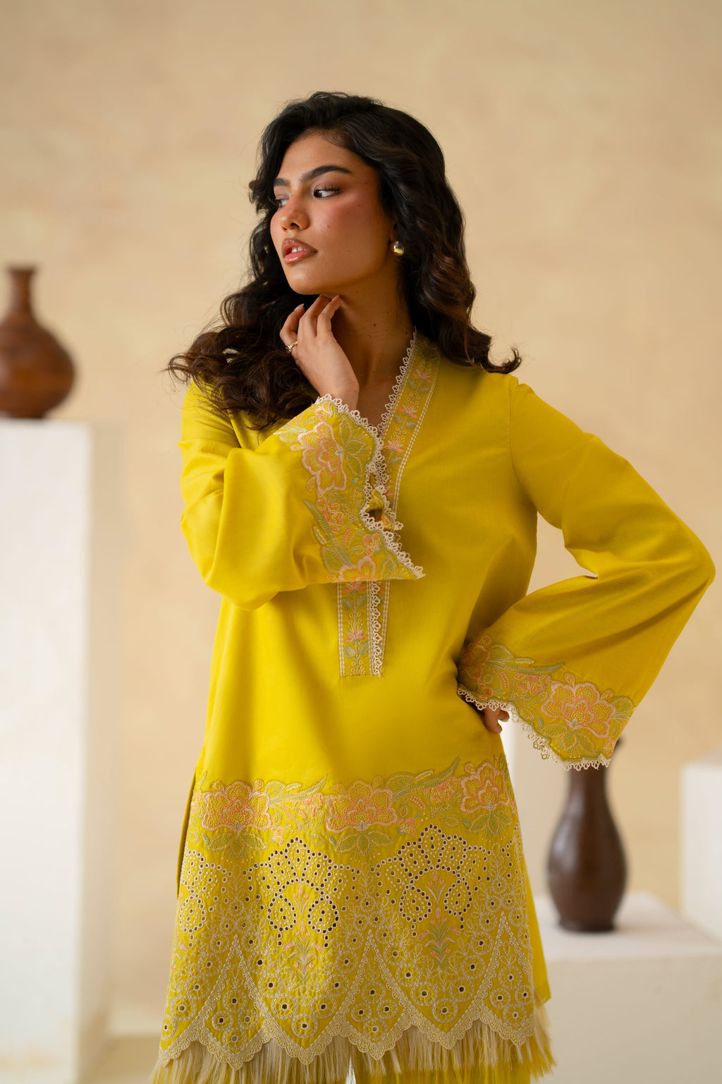 Marigold Cotton Pakistani Summer Dresses - Akbar Aslam - 4