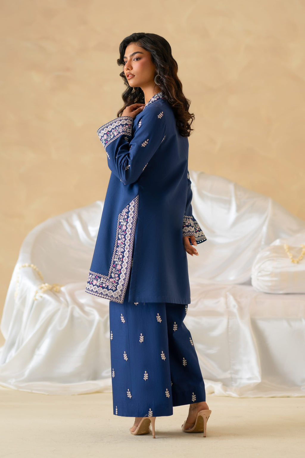 Celadon Cotton Pakistani Summer Dresses - Akbar Aslam - 3