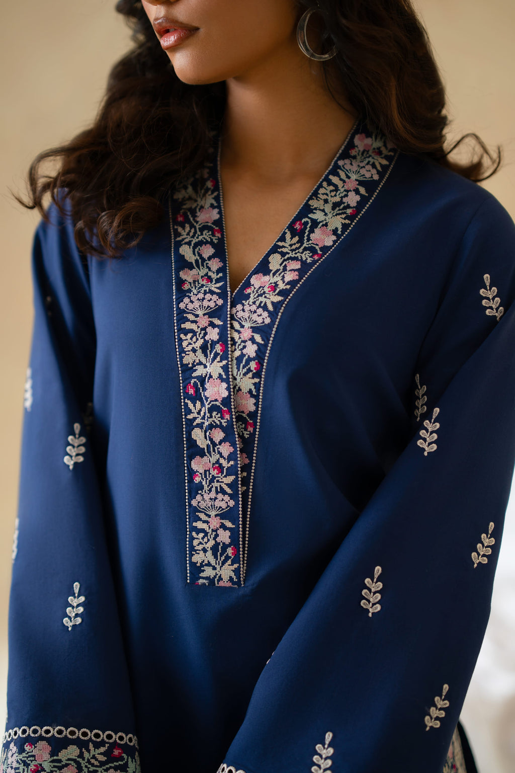 Celadon Cotton Pakistani Summer Dresses - Akbar Aslam - 6