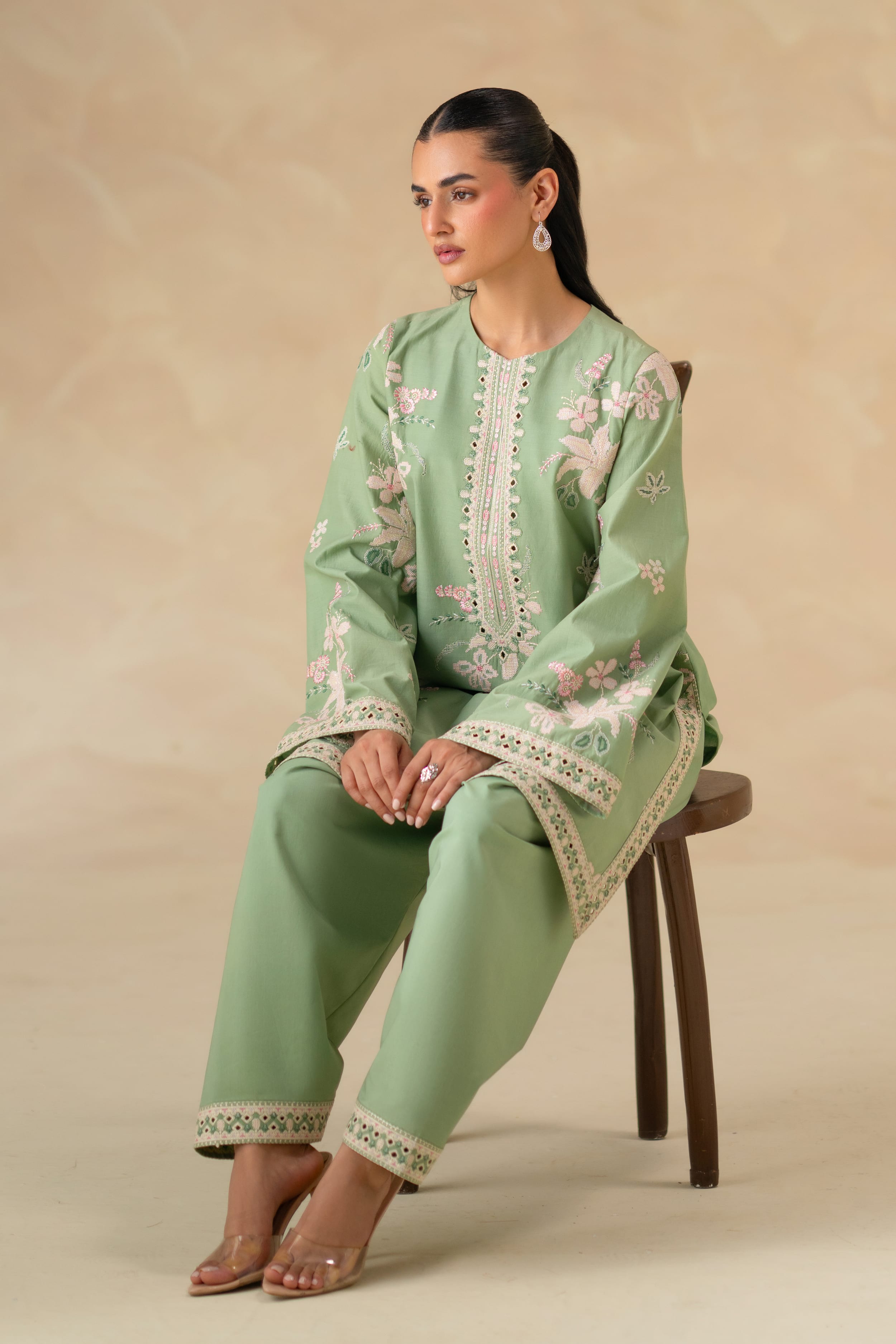 Aster Cotton Pakistani Summer Dresses - Akbar Aslam - 9