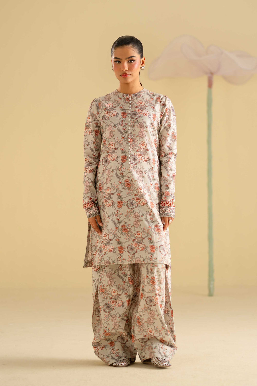 Reni Lawn Pakistani Casuals Dresses - Akbar Aslam - 1