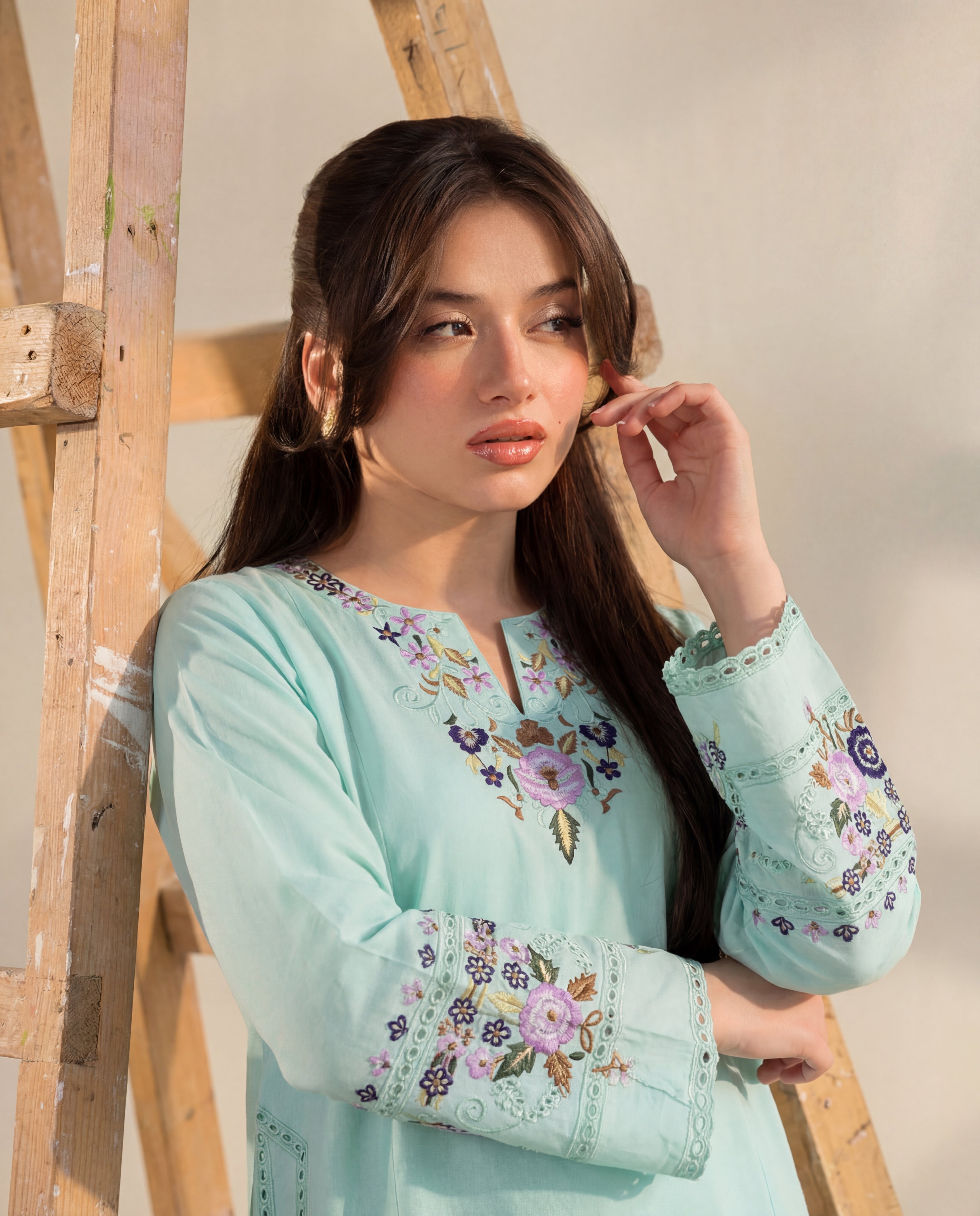Maham - Aqua Premium Fabric Pakistani Summer Dresses - Sahiba-clothing - 6