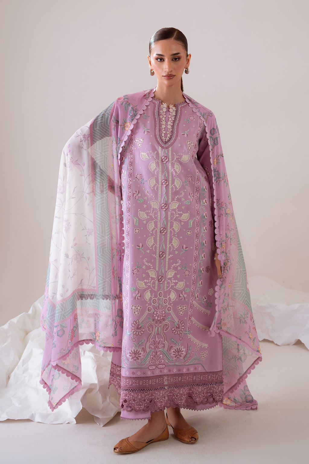 MAHVEEN (AV-10) Chiffon Pakistani Summer Dresses - aabyaan - 1