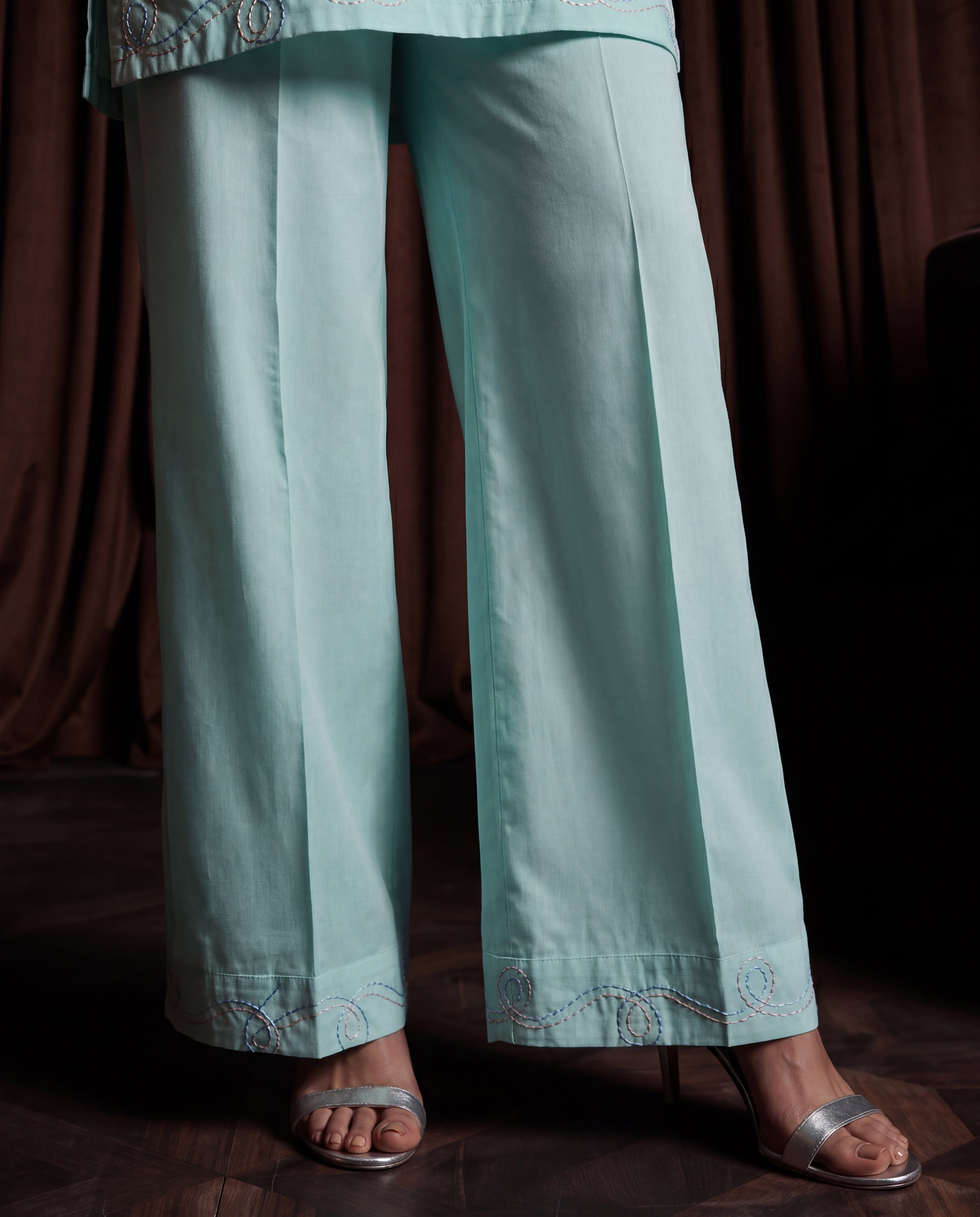Majesty Aqua Premium Fabric Pakistani Summer Dresses - Sahiba-clothing - 3