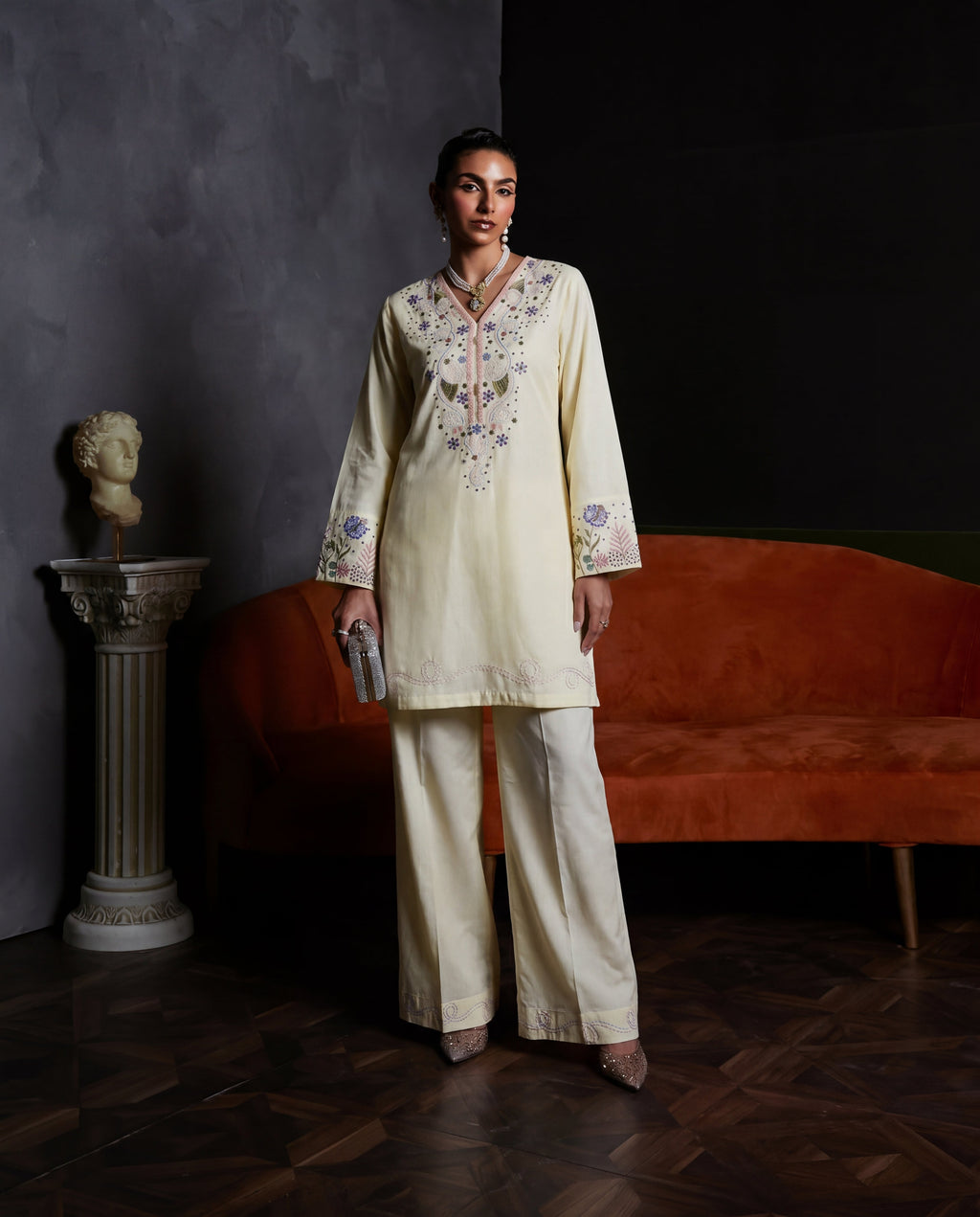 Majesty Off white Premium Fabric Pakistani Summer Dresses - Sahiba-clothing - 4