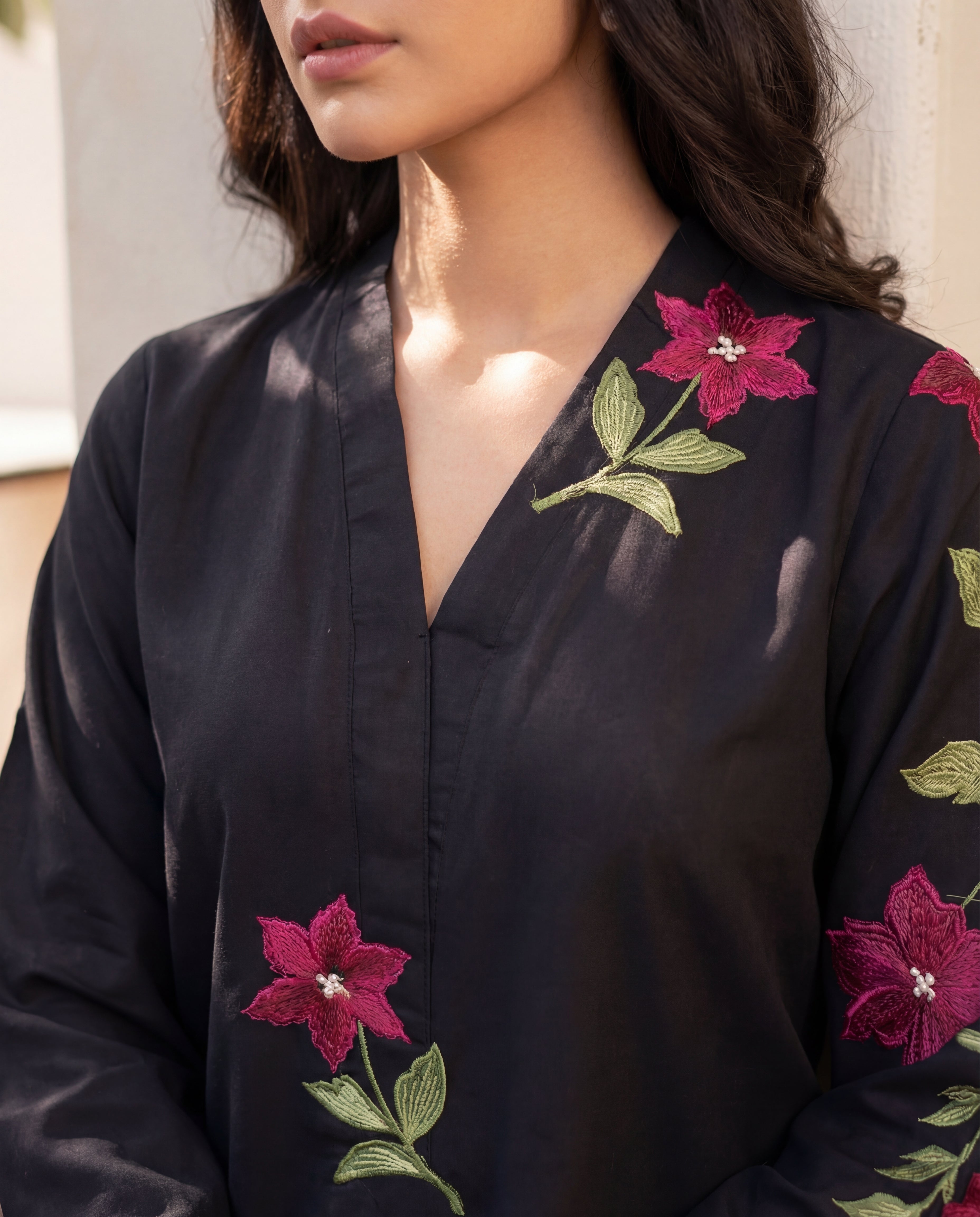 Miray Black Premium Fabric Pakistani Summer Dresses - Sahiba-clothing - 4