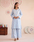 Mufeeda Sky Blue Premium Fabric Pakistani Summer Dresses - Sahiba-clothing - 1