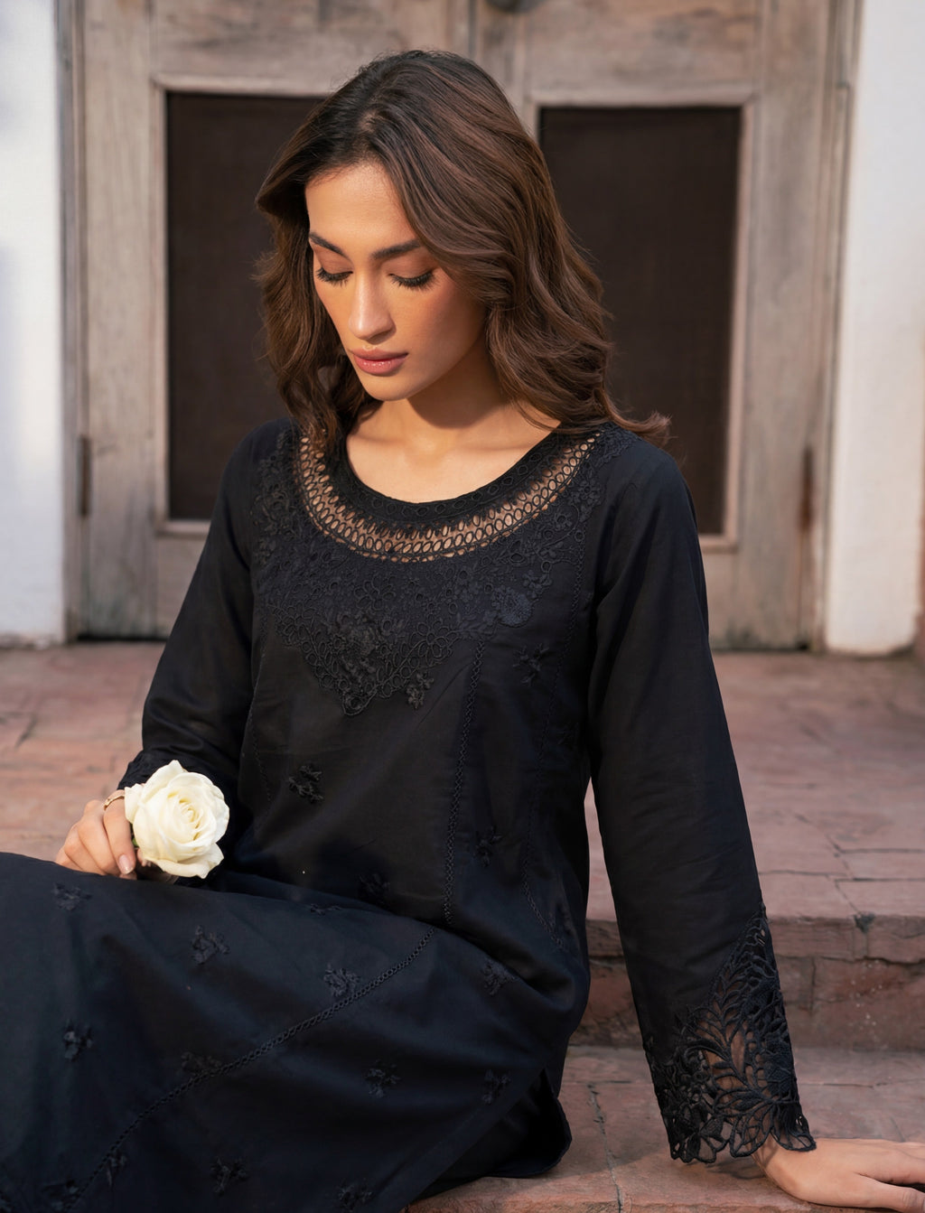 Namar - Black Premium Fabric Pakistani Summer Dresses - Sahiba-clothing - 7