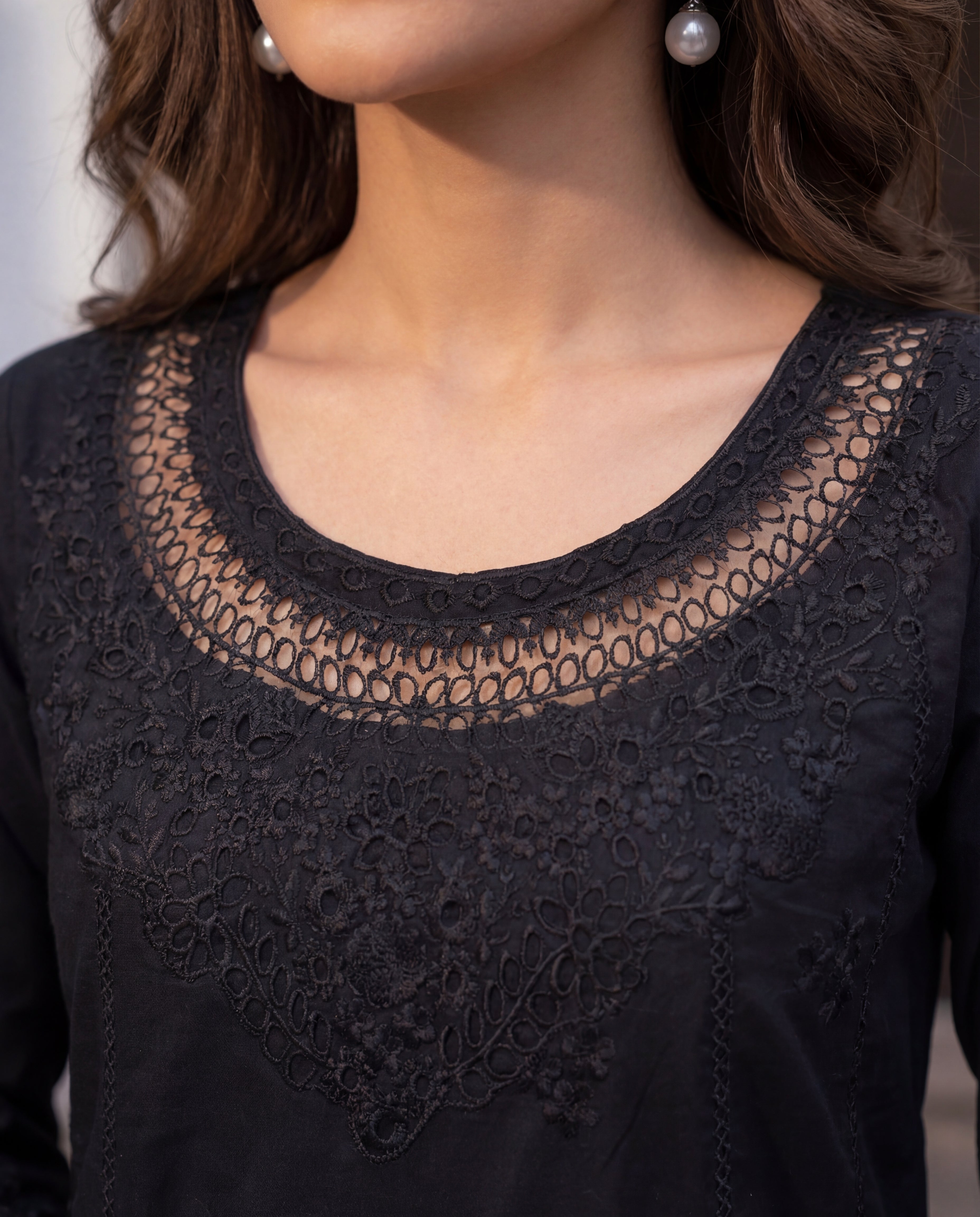 Namar - Black Premium Fabric Pakistani Summer Dresses - Sahiba-clothing - 5