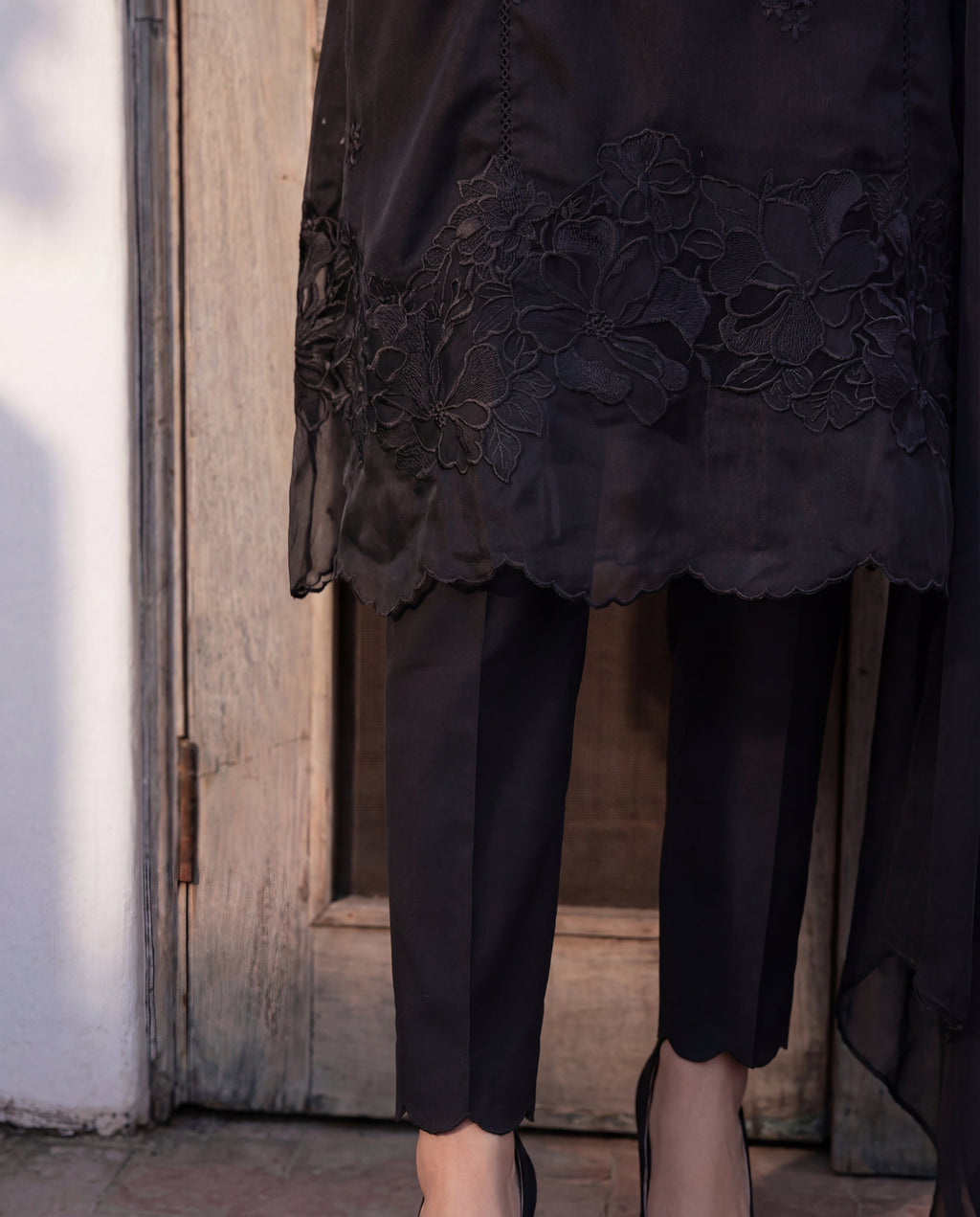 Namar - Black Premium Fabric Pakistani Summer Dresses - Sahiba-clothing - 4