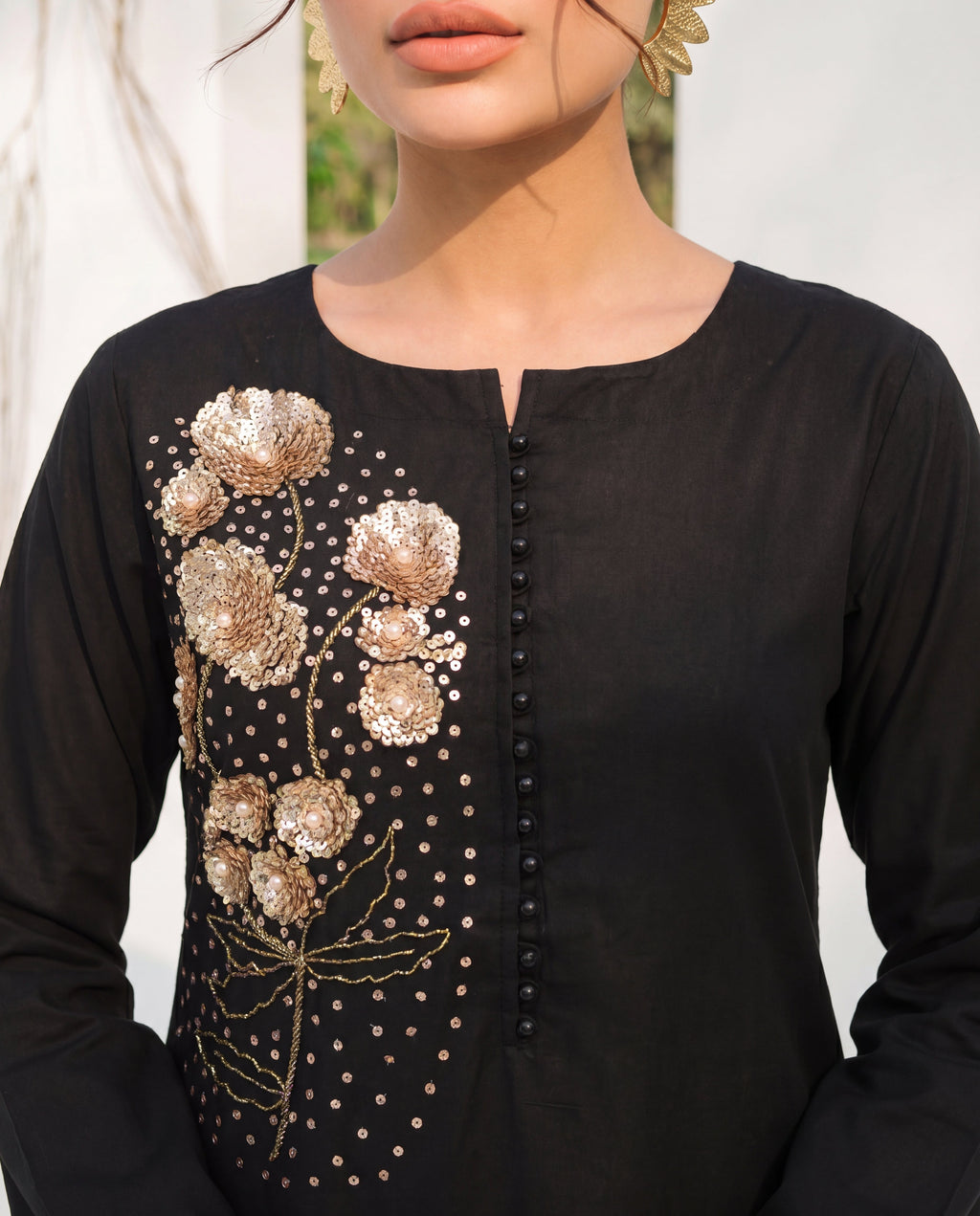 Naulakha Black Premium Fabric Pakistani Summer Dresses - Sahiba-clothing - 6