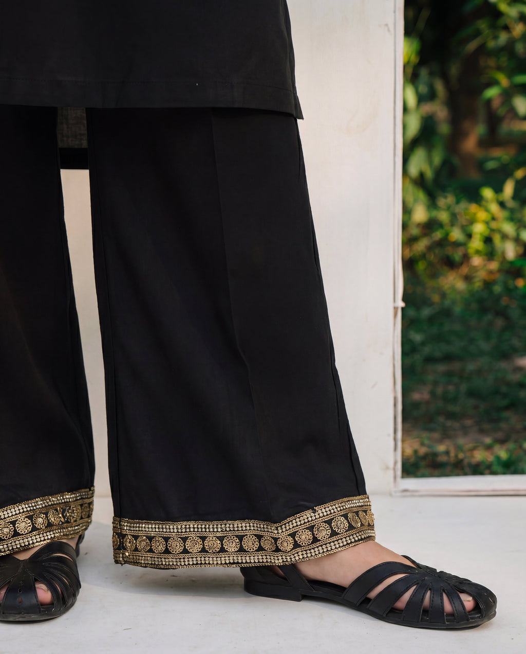 Naulakha Black Premium Fabric Pakistani Summer Dresses - Sahiba-clothing - 4