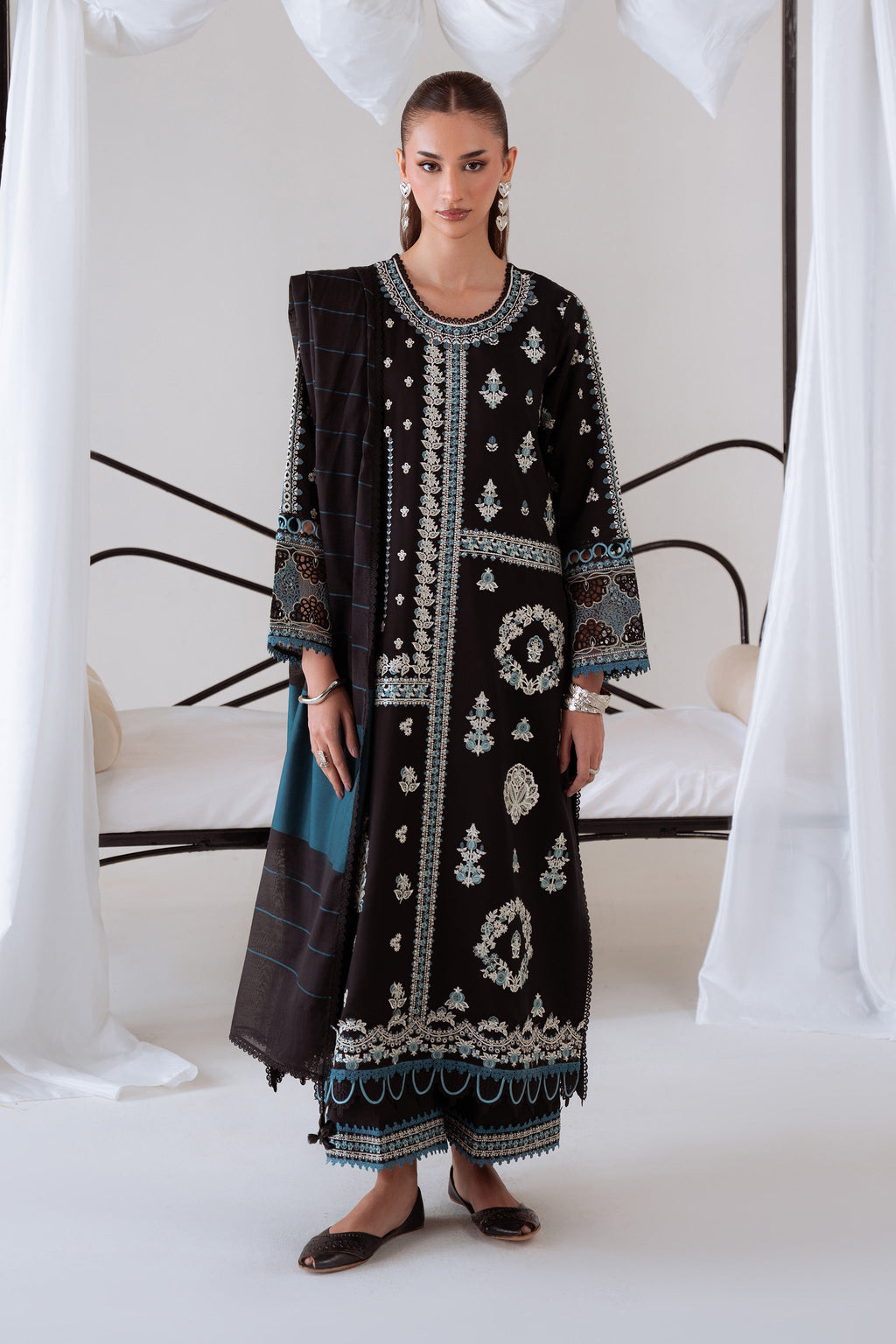 NYRA (AV-05) Jacquard Pakistani Summer Dresses - aabyaan - 1