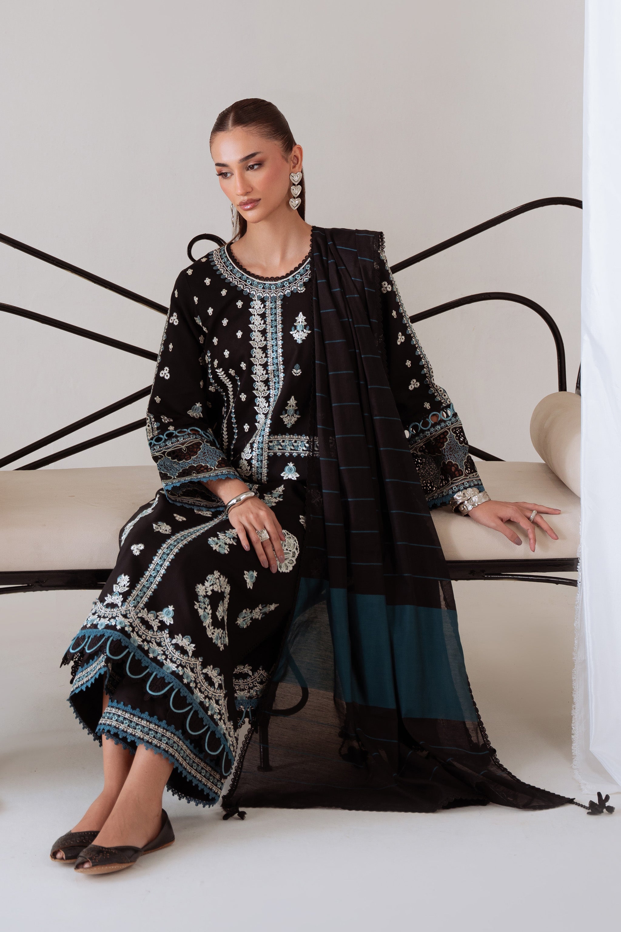 NYRA (AV-05) Jacquard Pakistani Summer Dresses - aabyaan - 3
