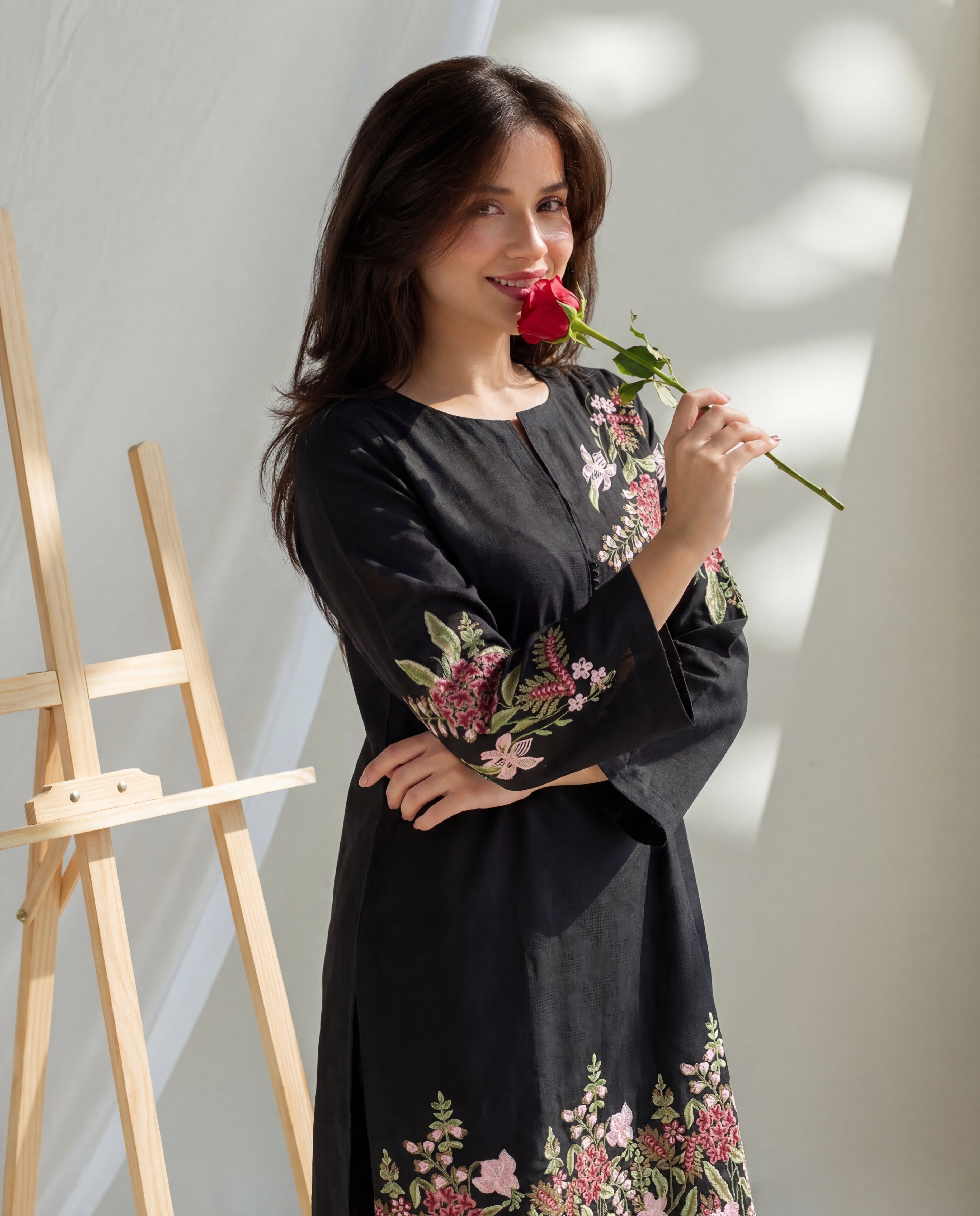 Orwiya - Black Premium Fabric Pakistani Summer Dresses - Sahiba-clothing - 4