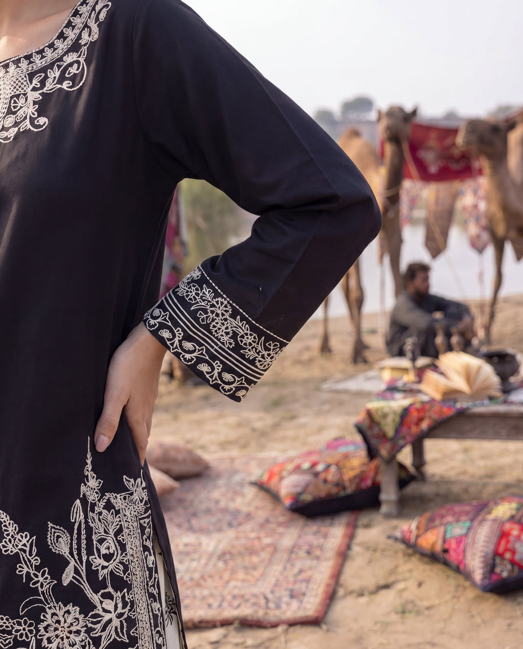 Parda-Nasheen Black Premium Fabric Pakistani Summer Dresses - Sahiba-clothing - 4