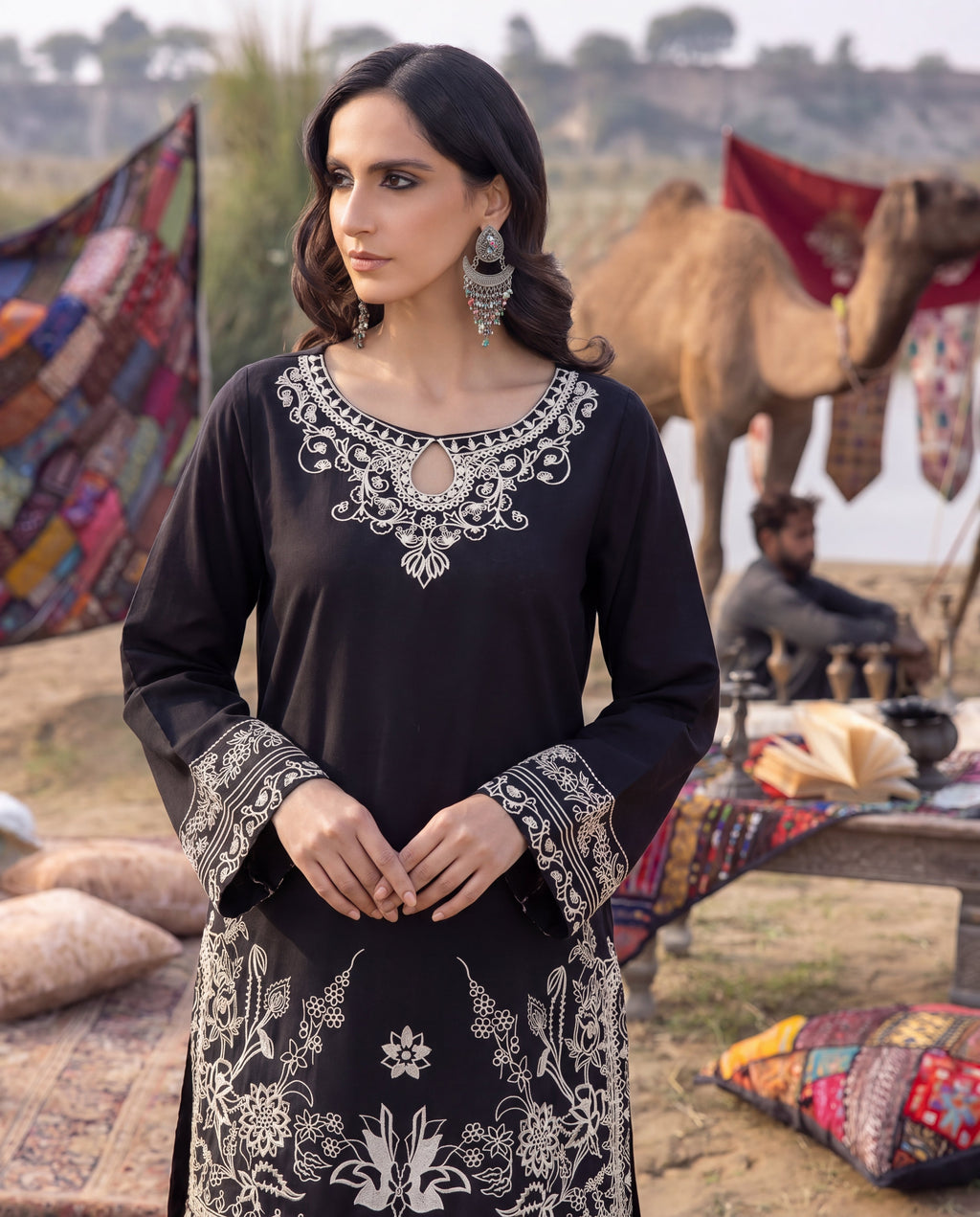 Parda-Nasheen Black Premium Fabric Pakistani Summer Dresses - Sahiba-clothing - 2