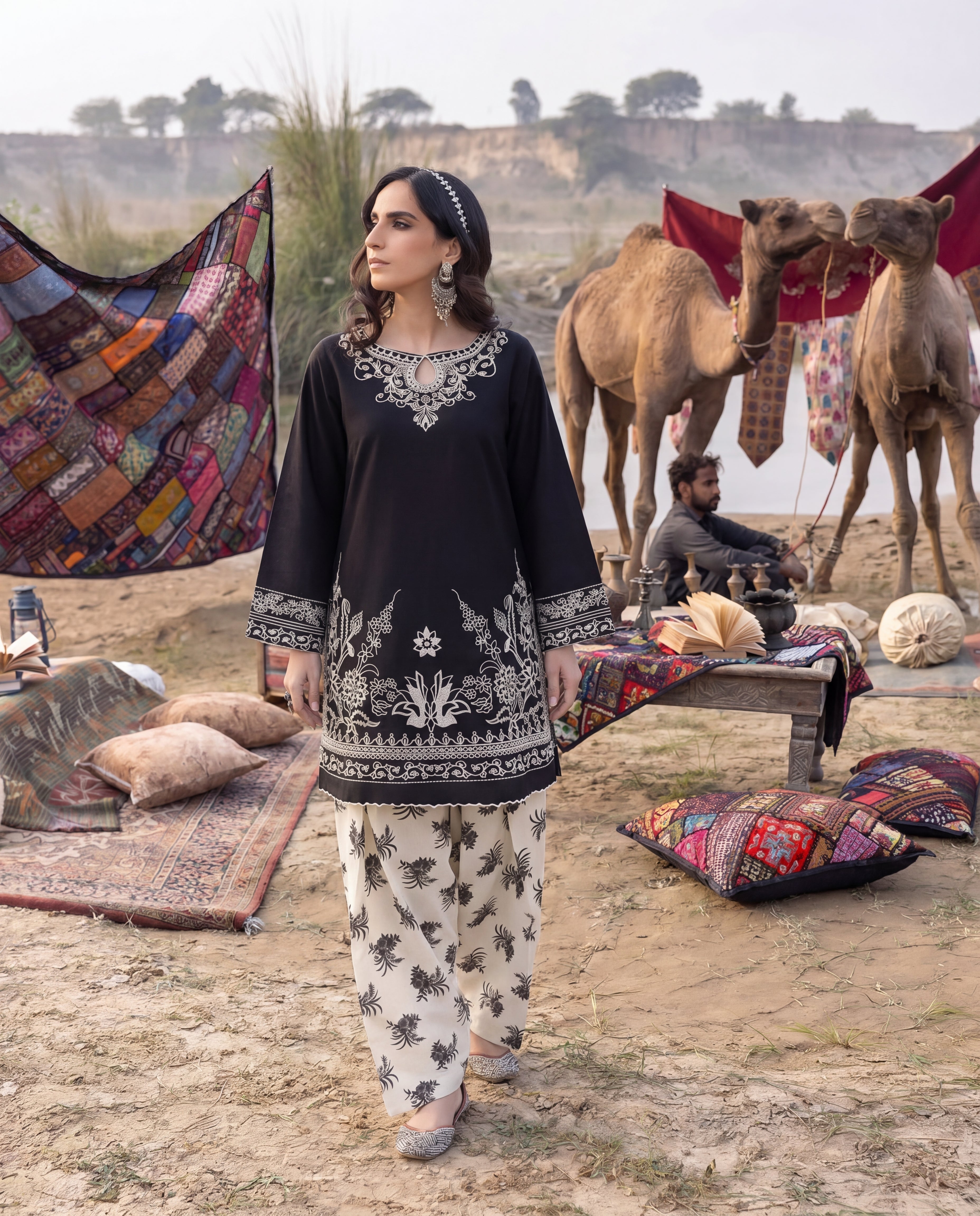 Parda-Nasheen Black Premium Fabric Pakistani Summer Dresses - Sahiba-clothing - 5