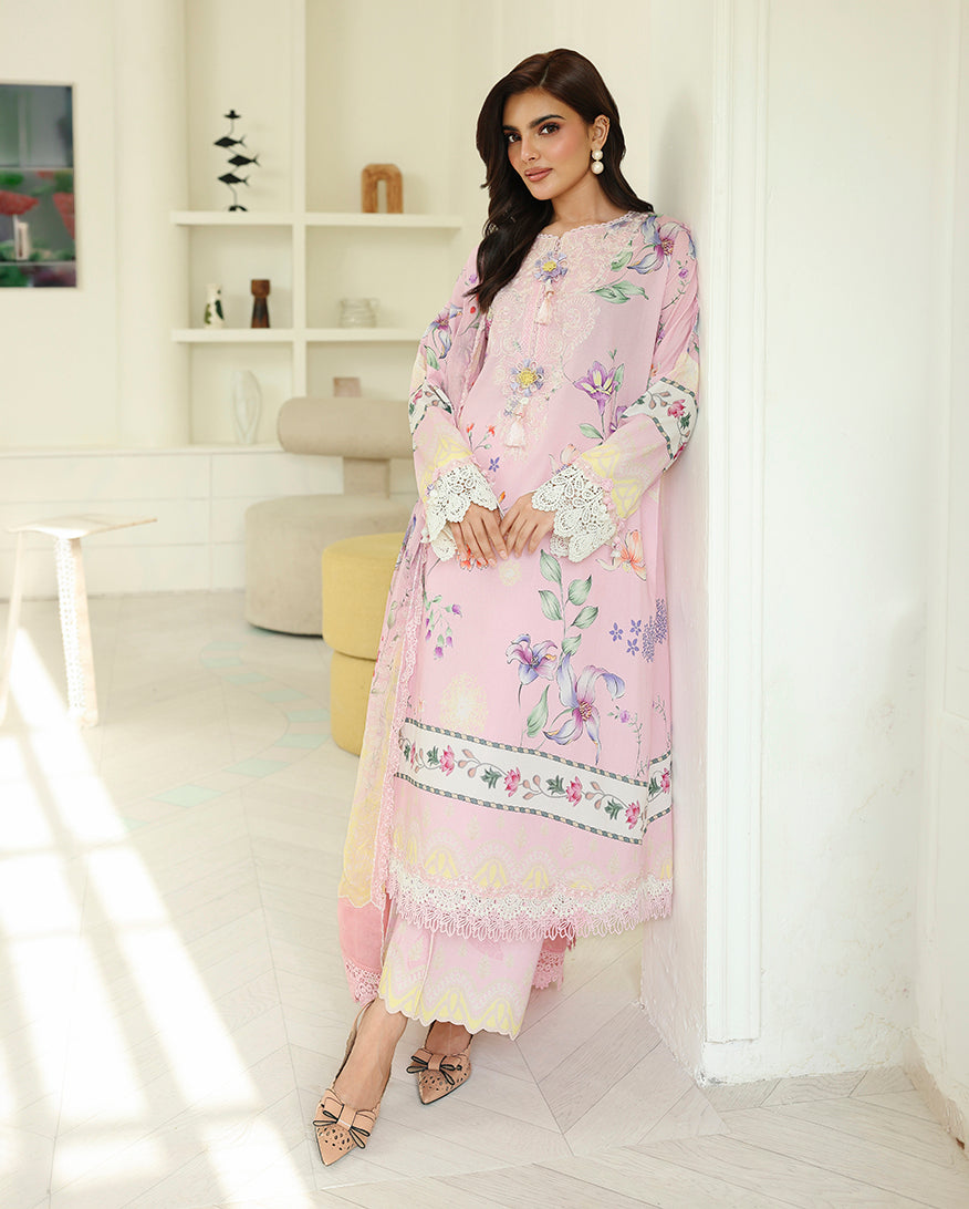 Pink Veil Organza Women Clothing - Roheenaz - 2