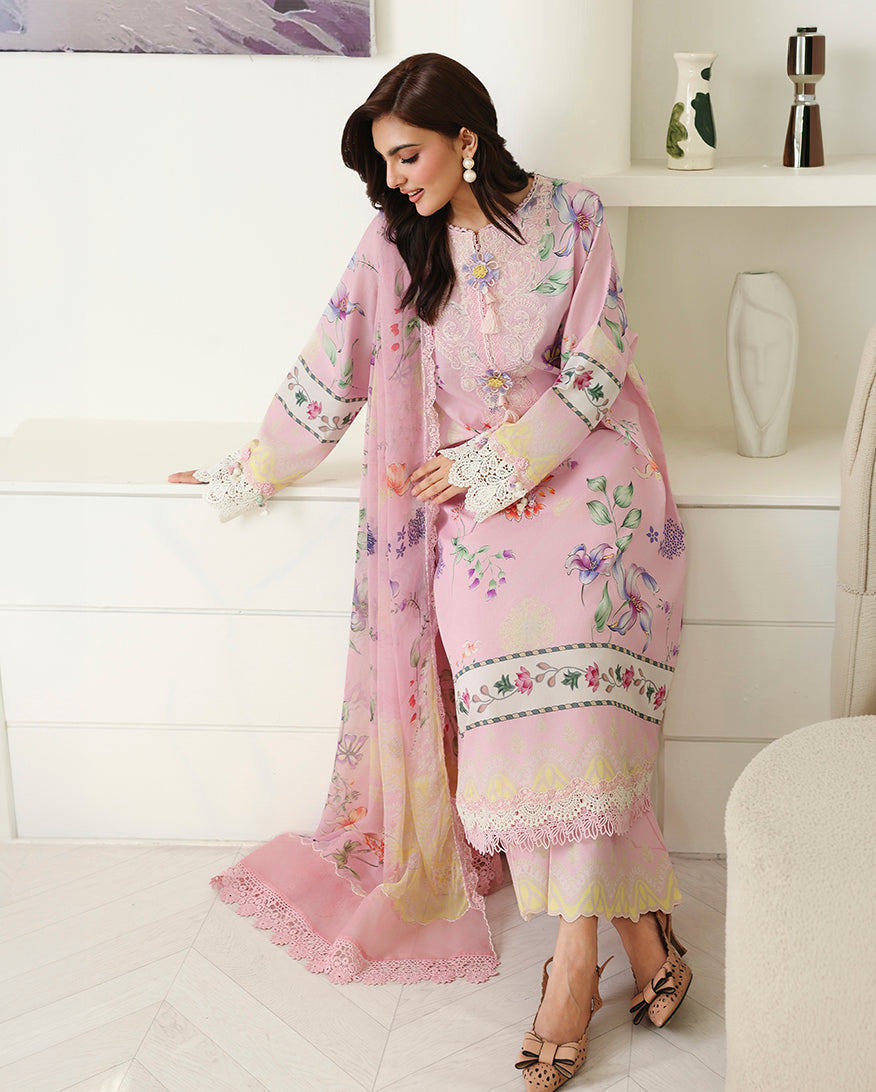 Pink Veil Organza Women Clothing - Roheenaz - 5