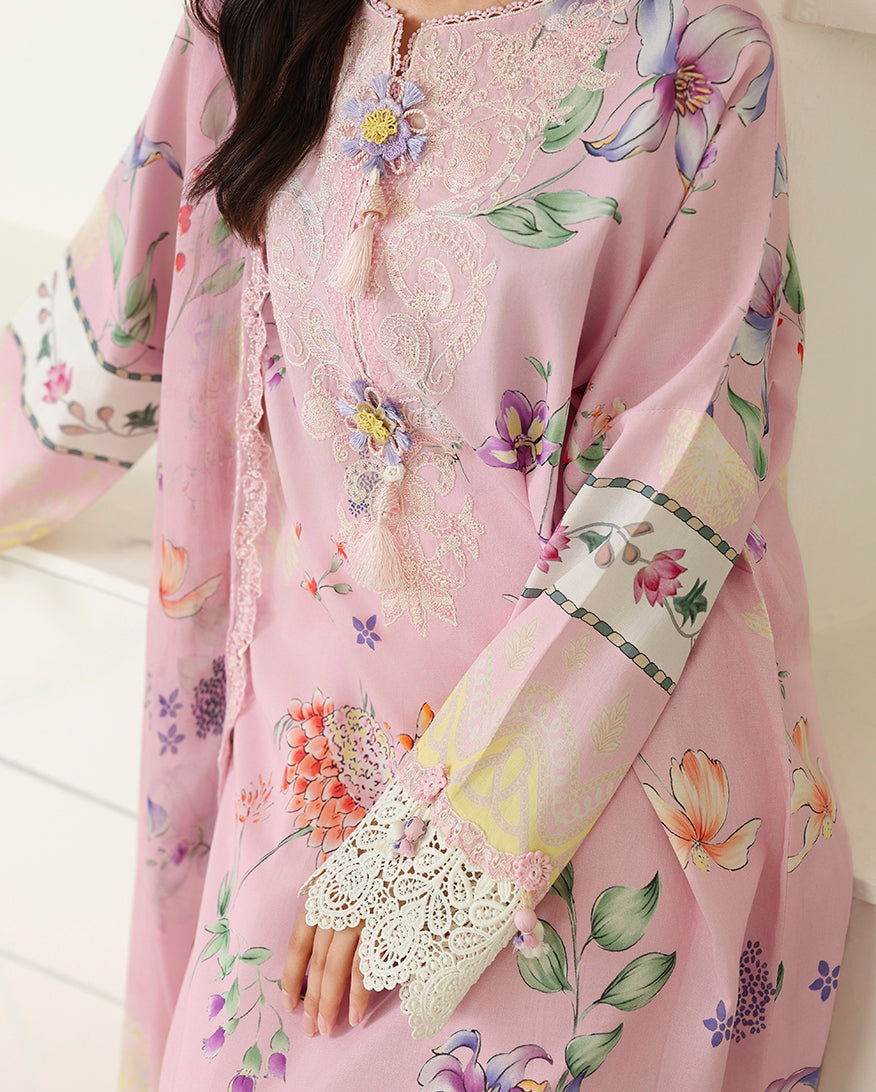 Pink Veil Organza Women Clothing - Roheenaz - 4